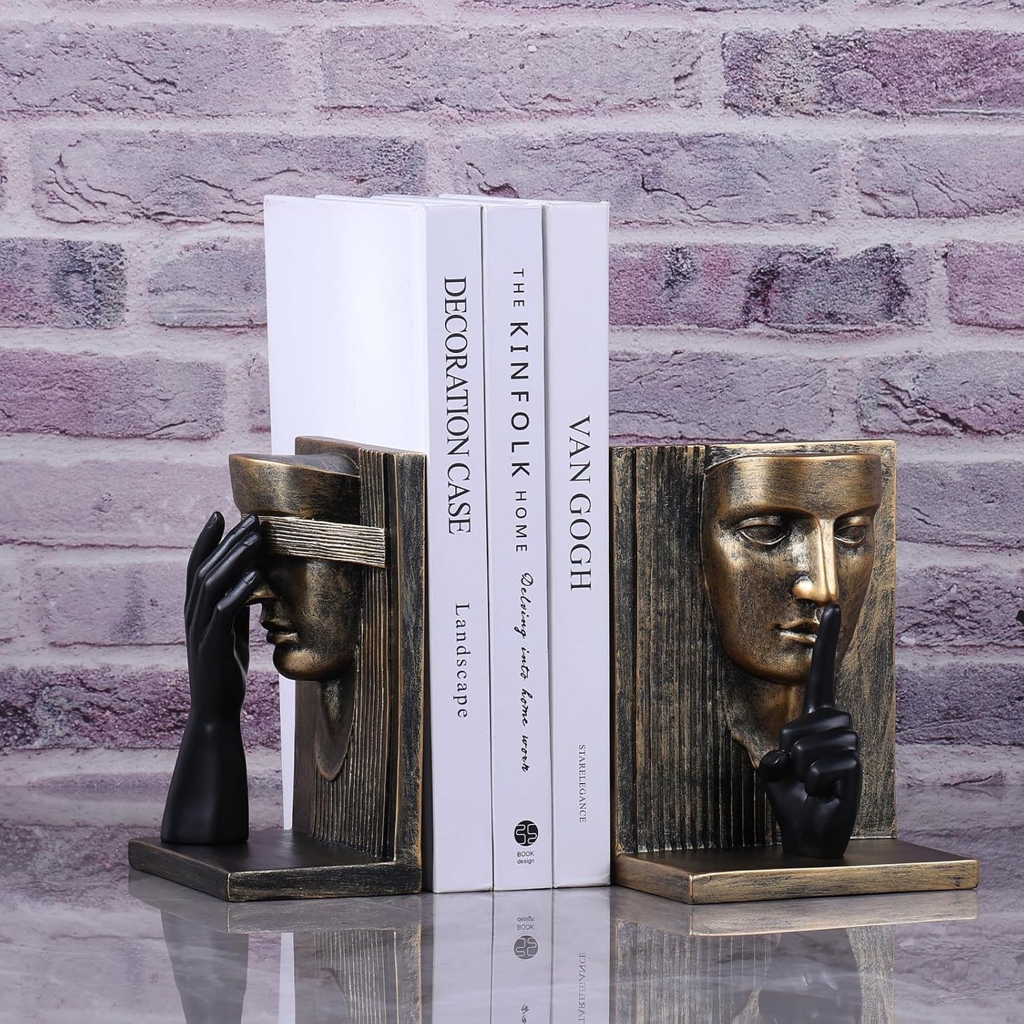 Modern Abstract Art Bookends / Bronze