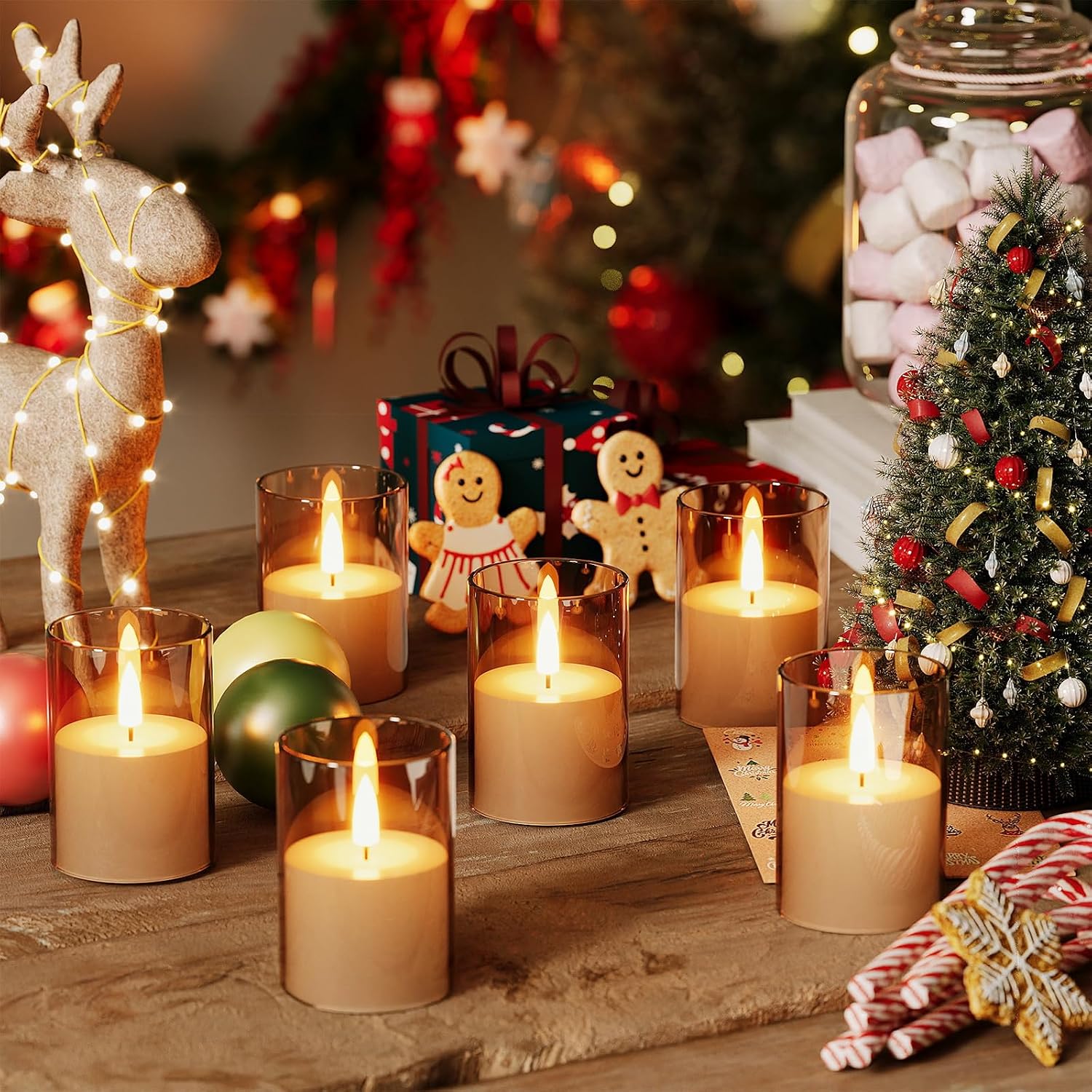 12Pack Flameless LED Candles with Timer, Battery Operated, Gold, 2"x3" | Small Pillar & Votive Candle with Realistic
