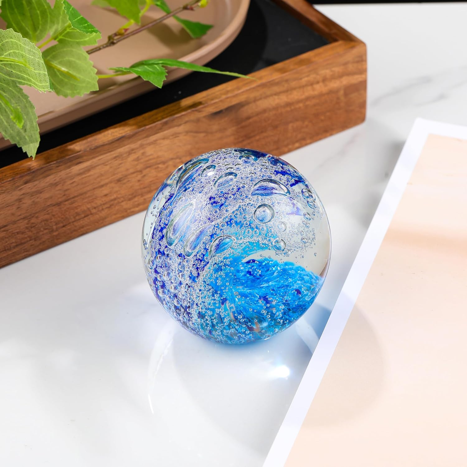Glass Collectible Figurines Spere / Sky Blue