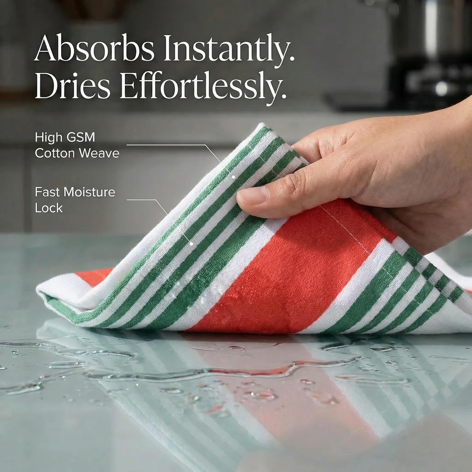 Urban Villa Kitchen Towels Cotton Dish Towels 20”x30” (Set of 6) Christmas