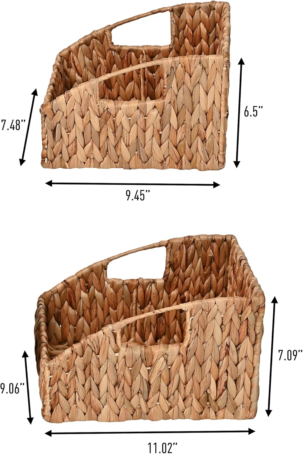BSK1007A- Havanah Southwestern Hand-Woven Hyacinth Slanted Nesting Wicker / Natural / Set of 2