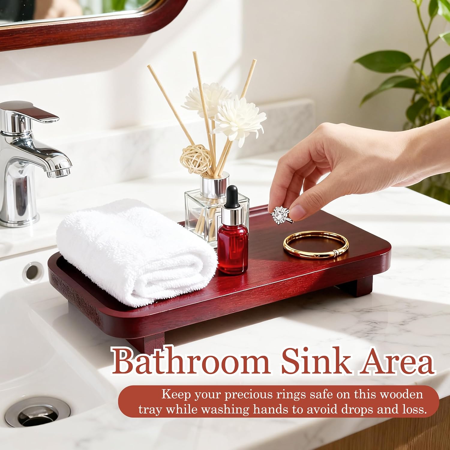 Farmhouse Decorative Tray Soap Holder / Red Brown / X:11*7