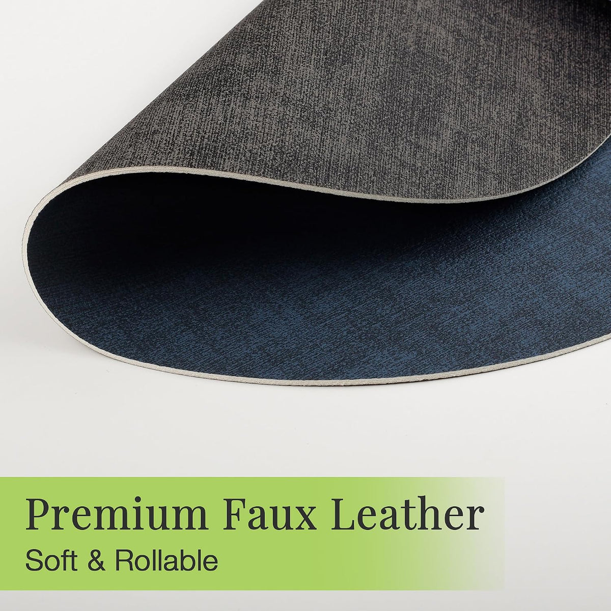Fyvva Placemats Set of 12, 13" Round Reversible Faux Leather with Coasters | Wipeable & Waterproof Table Mats, Heat
