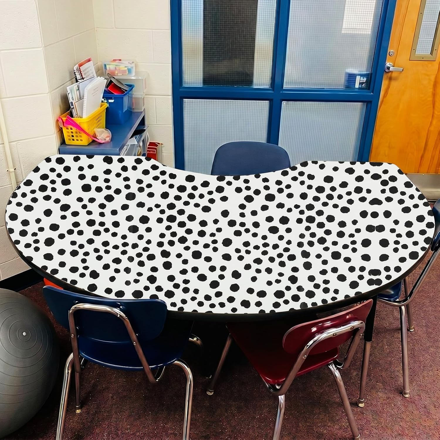 2 Rolls Polka Dot Contact Paper for Teachers Desk and White Removable / Black / 15.7 x 118.1