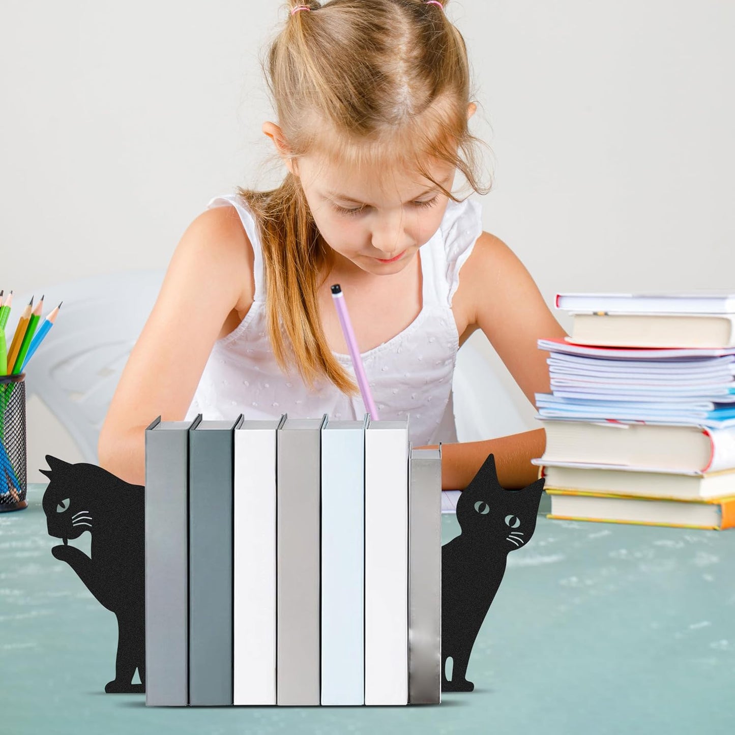 Cat Metal Bookends / Cat Book Ends Decorative