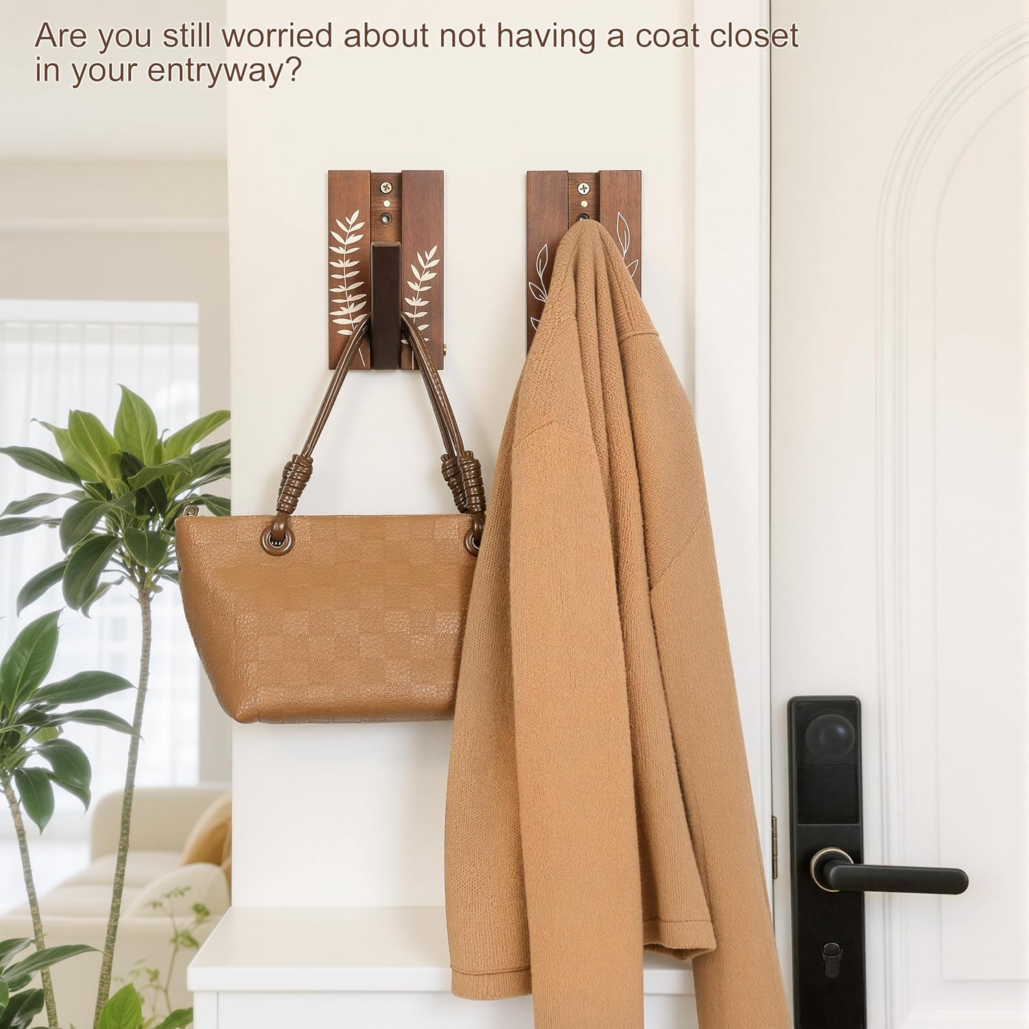 Rustic Folding Wall Hooks / Pattern A / Set of 2