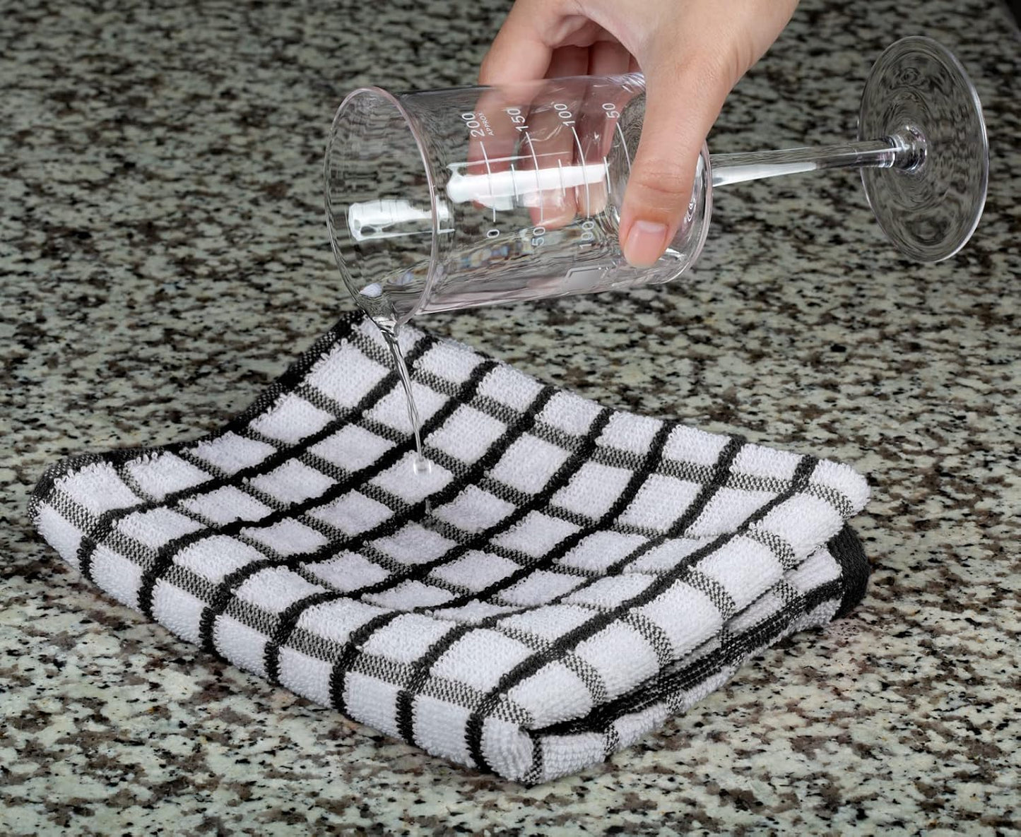 White Classic Premium Dish Towels for Kitchen, with Hanging Loop [8 Pack] Heavy Duty Absorbent 100% Cotton 410 GSM