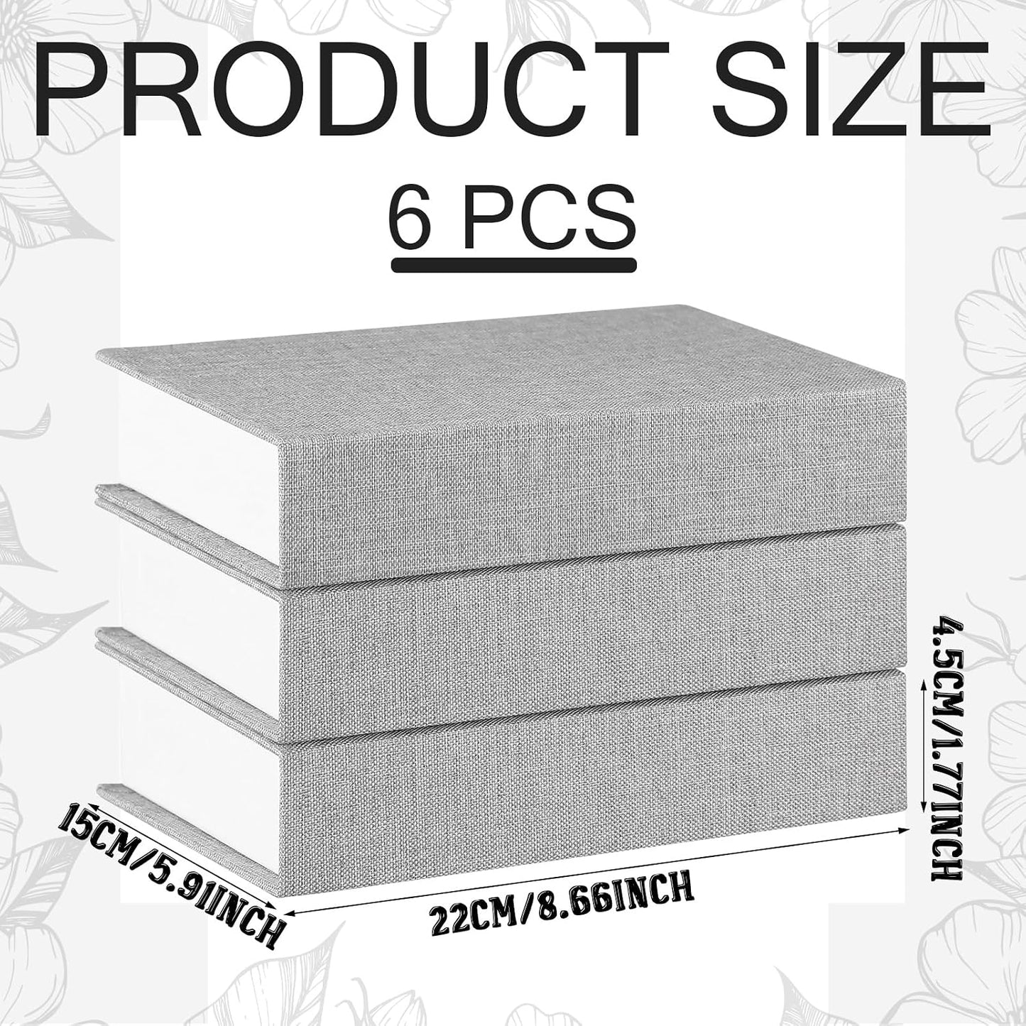 Faux Decorative Books Set / Gray / Set of 6