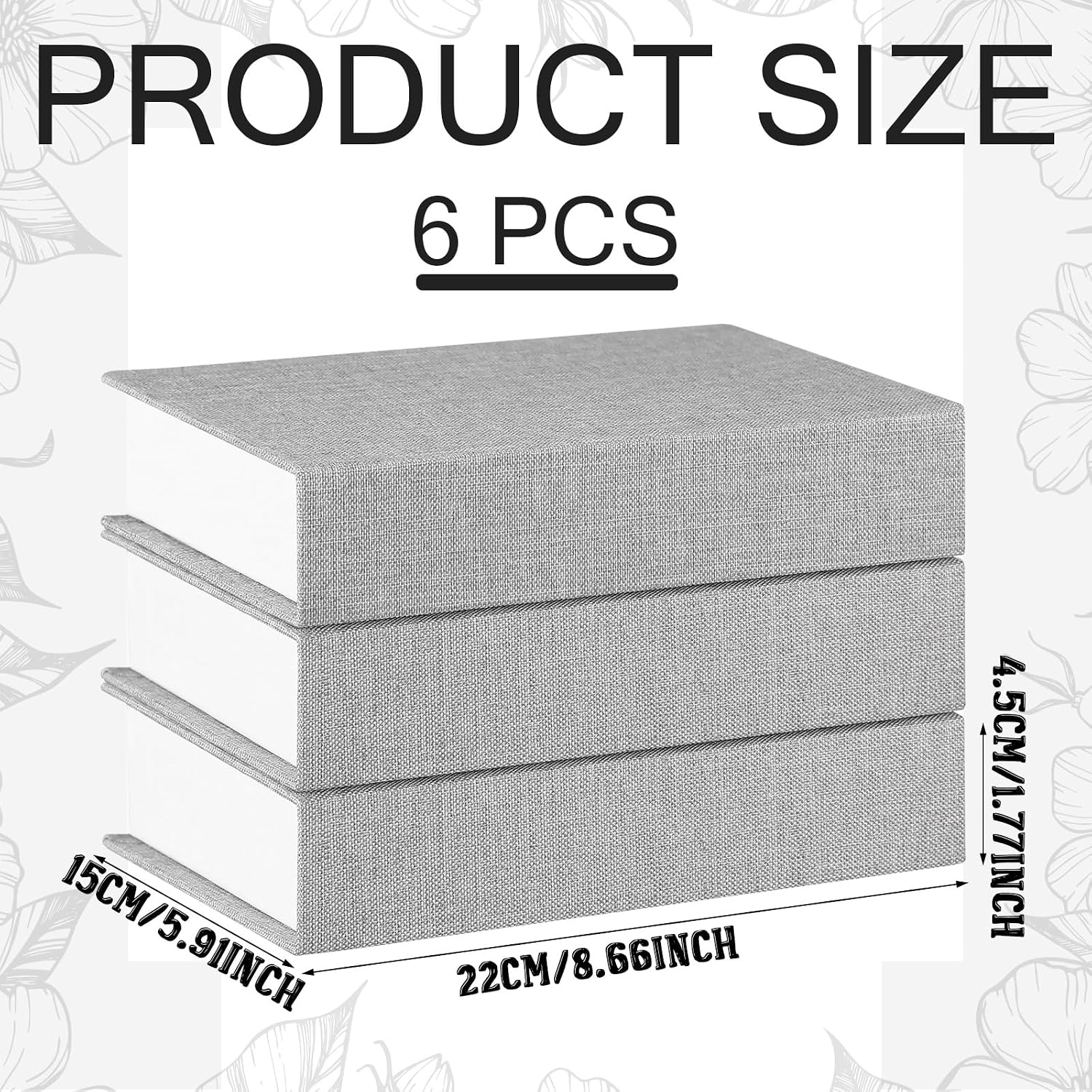 Faux Decorative Books Set / Gray / Set of 6