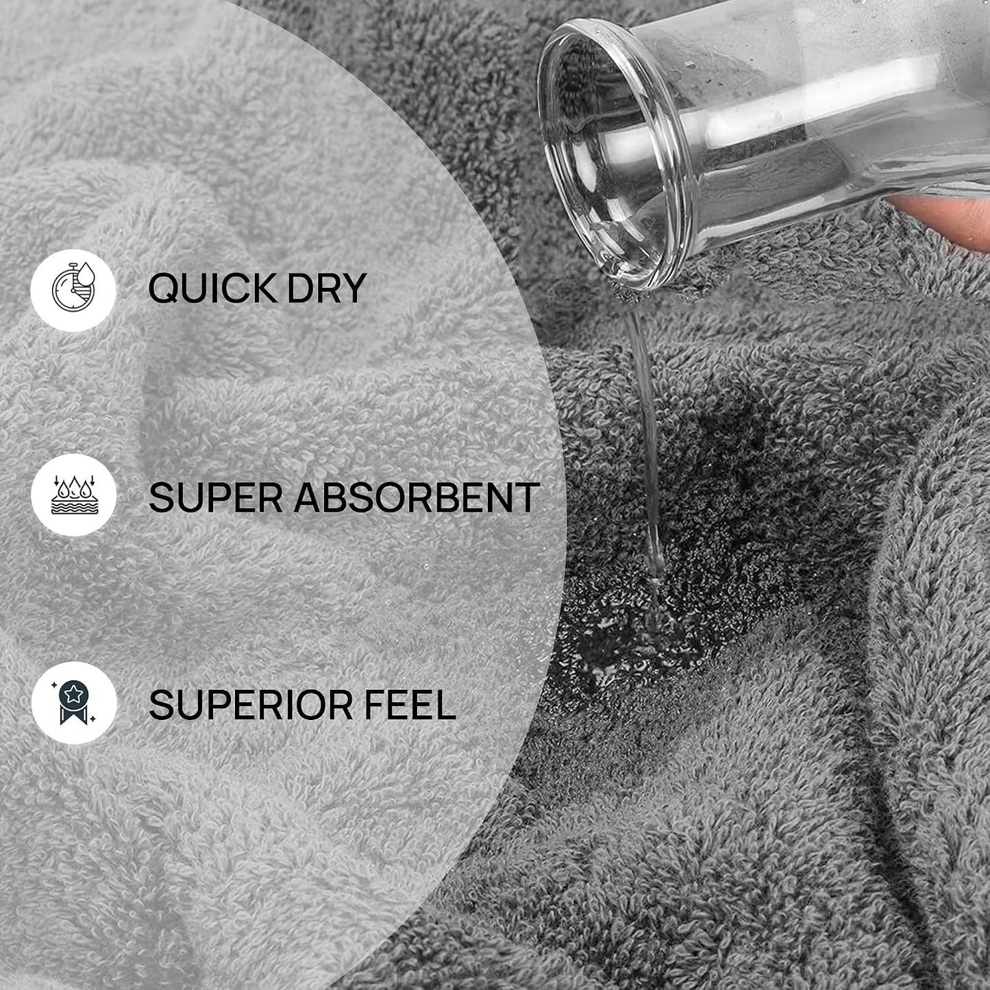 Zahari Home Modern Line Towel Set - 3-Piece Bath Ensemble with Unique Design - Luxury Bath, Hand, and Wash Towels