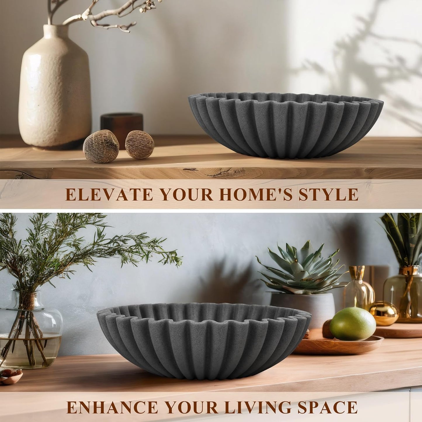 Modern Handicraft Bowls / Stone Black / 1 Piece