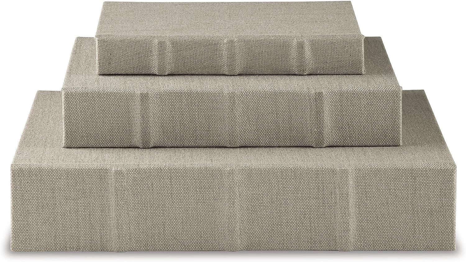 Jolina Vintage 3 Piece Faux Book Keepsake Storage Box Set / Beige