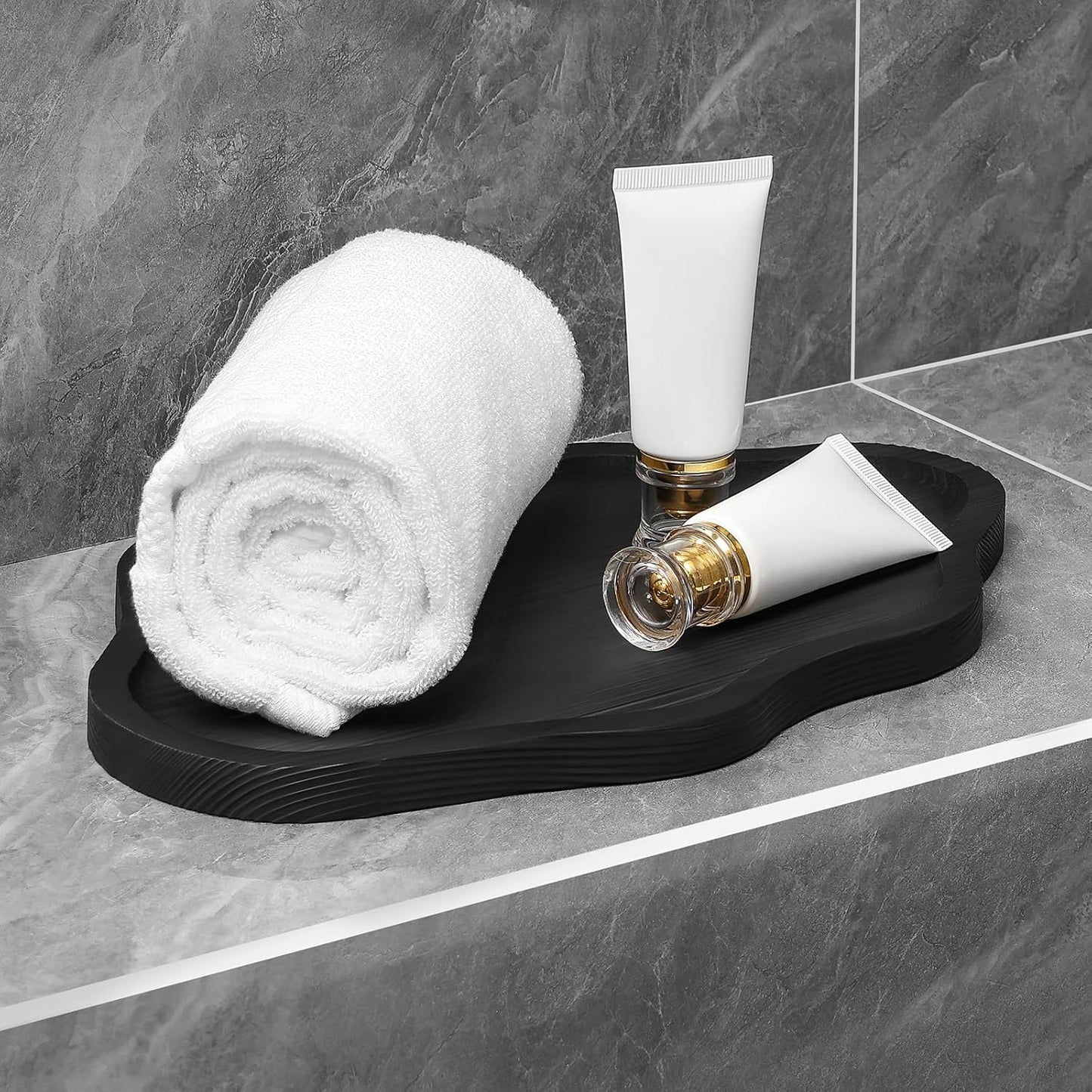 Cloud Wooden Jewelry Tray Trinket Dish / Black