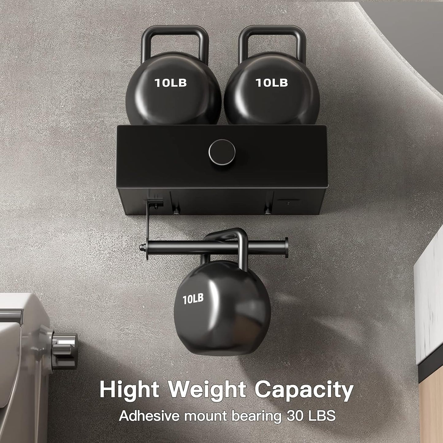 VOLDRA Toilet Paper Holder with Shelf Black Wipes Dispenser for Bathroom Toilet Paper Holder with Storage Upgrade