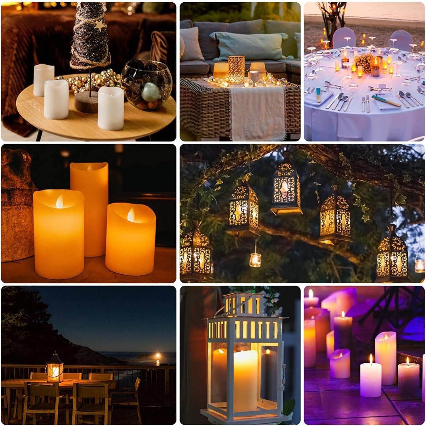 CLTNIKET12-Pack LED Flameless Candles(D 2.2''X H 4'' 5'' 6'' 7'') with Remote Control Waterproof Outdoors & Indoors