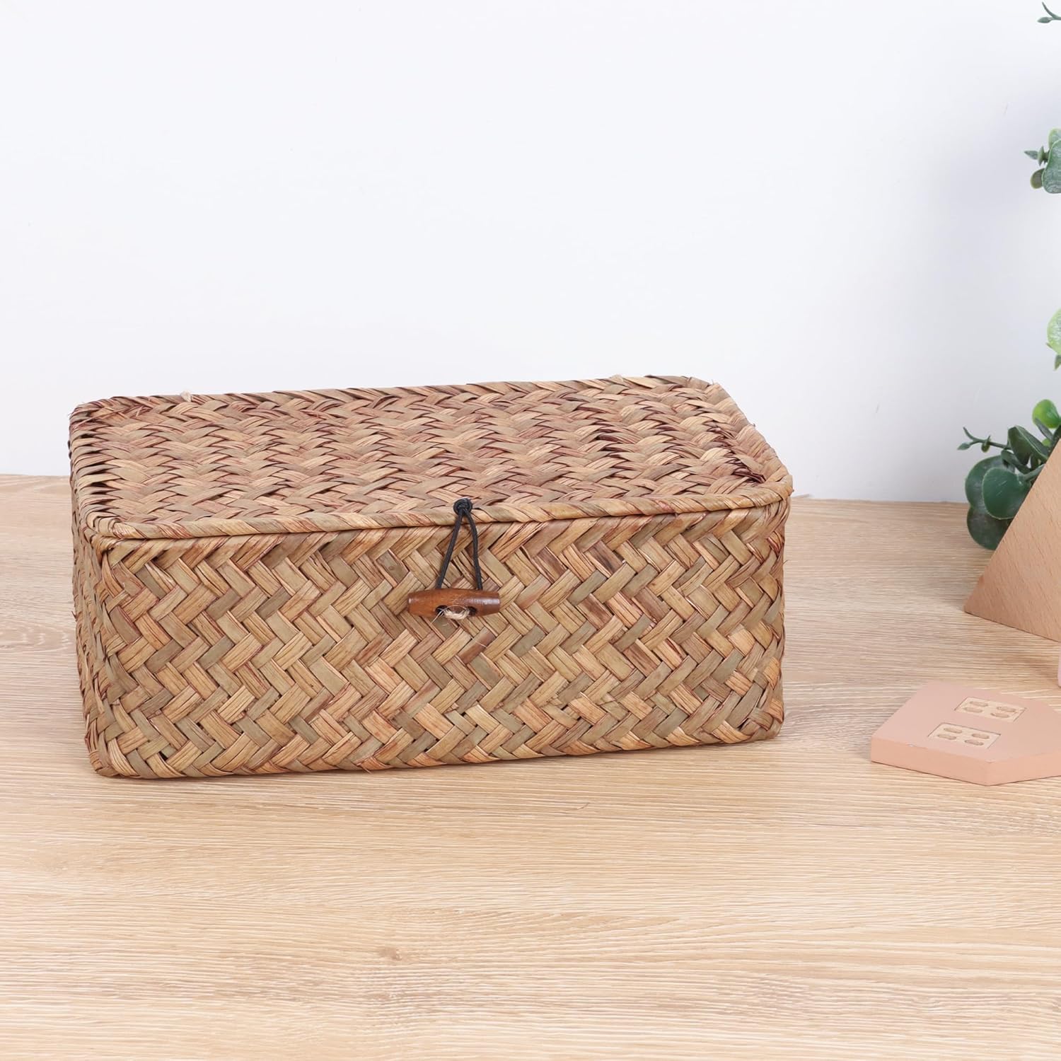 FEIALNDUO Wicker Shelf Baskets / Small / Coffee