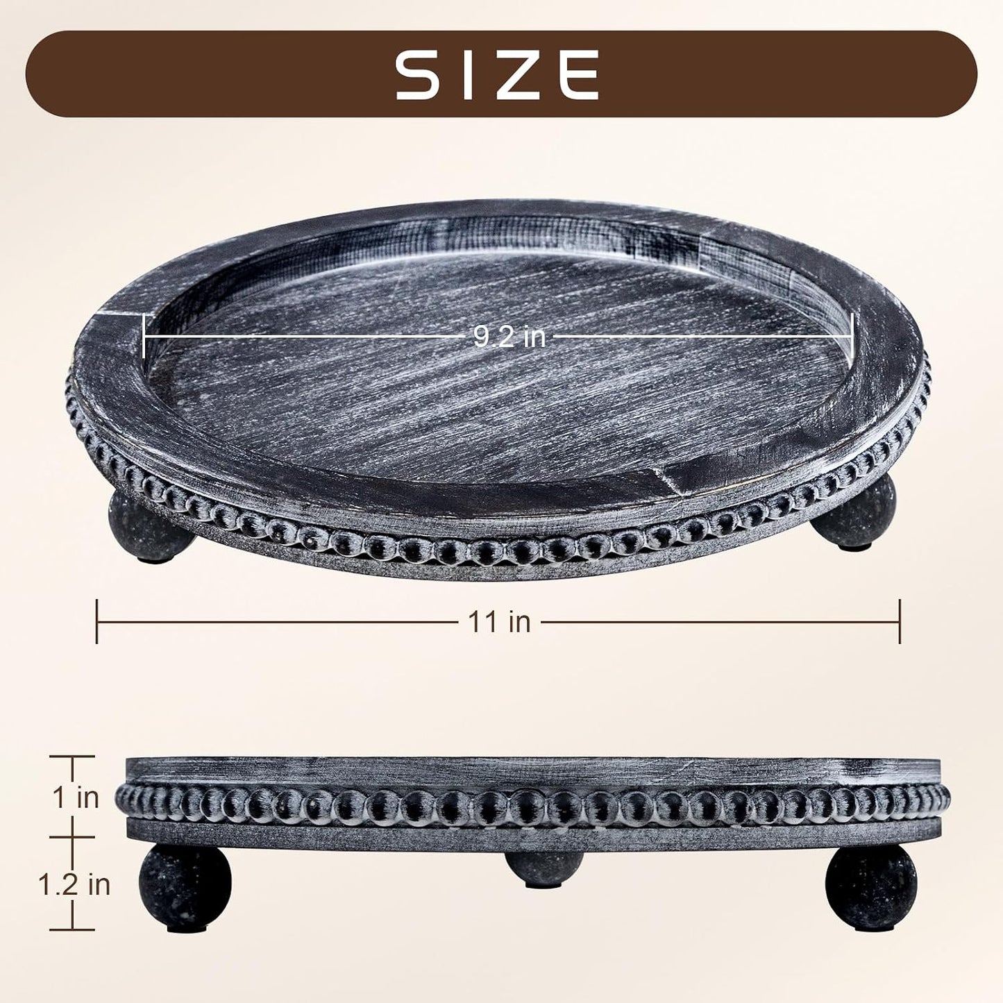 Farmhouse Small Decorative Trays / Retro Black