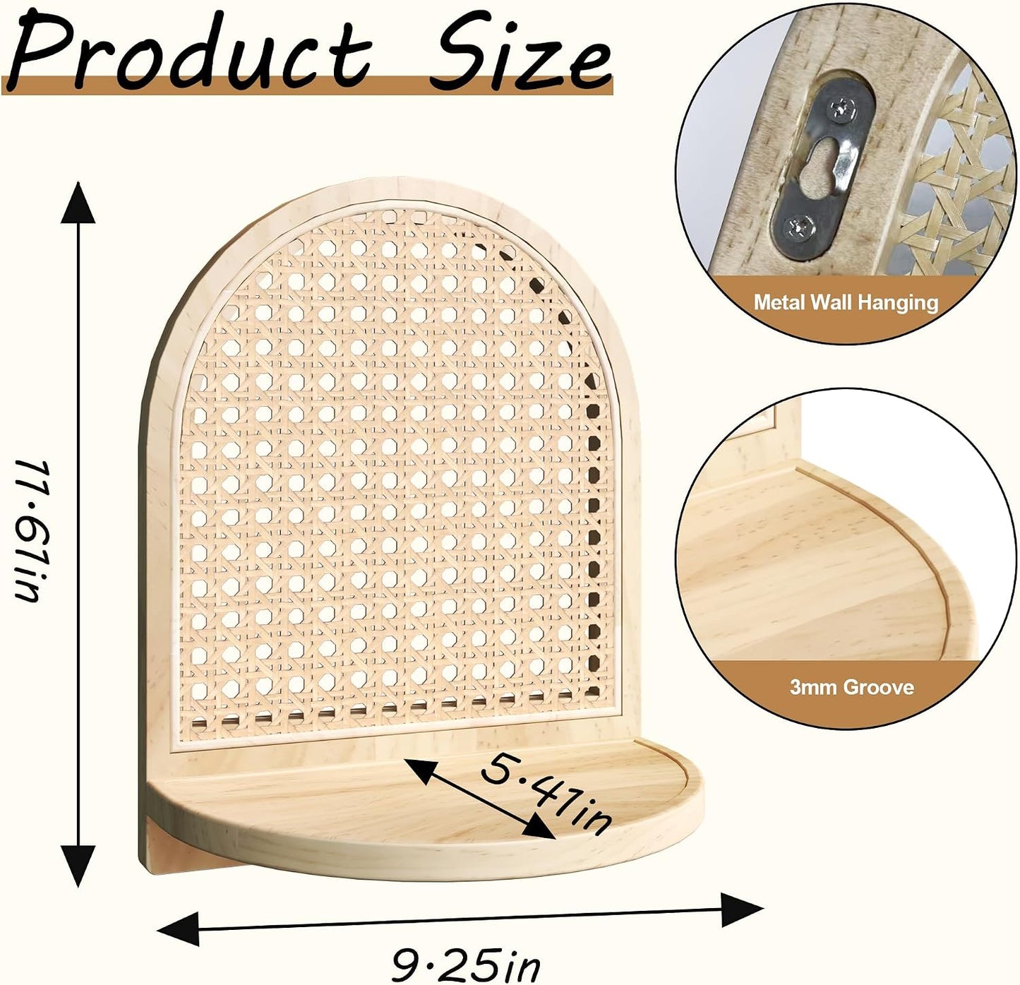 Unique Small Display Shelves / Natural Rattan Shelf