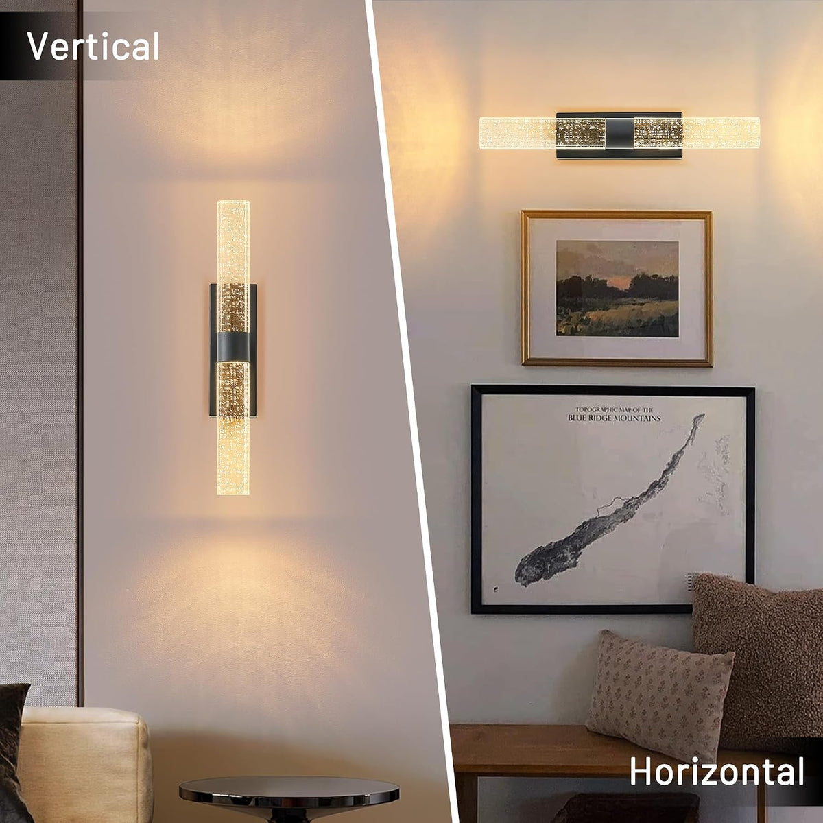KARTOOSH Battery Operated Wall Sconce Set of Two with Remote Control | Rechargeable Wireless Wall Decor Light, 3CCT