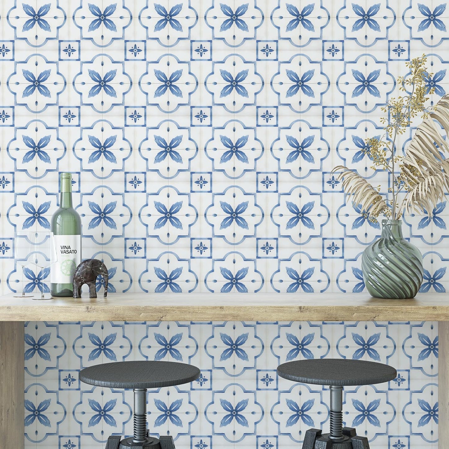 French Country Vinyl Decals / Blue / 4 x 4 / Set of 30