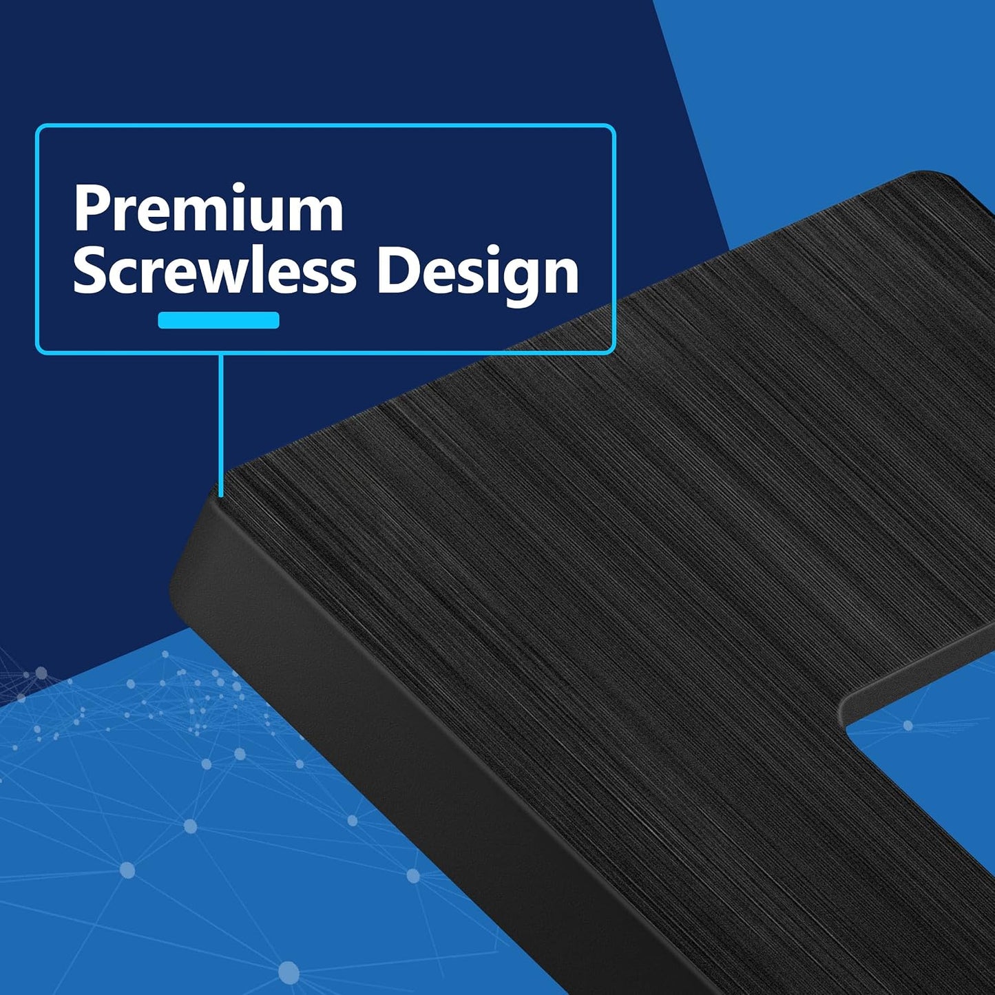 LIDER Decorator Switch Cover, Screwless Wall Plate, Mid-Size 1-Gang | 10-Pack, Brushed Black, Polycarbonate