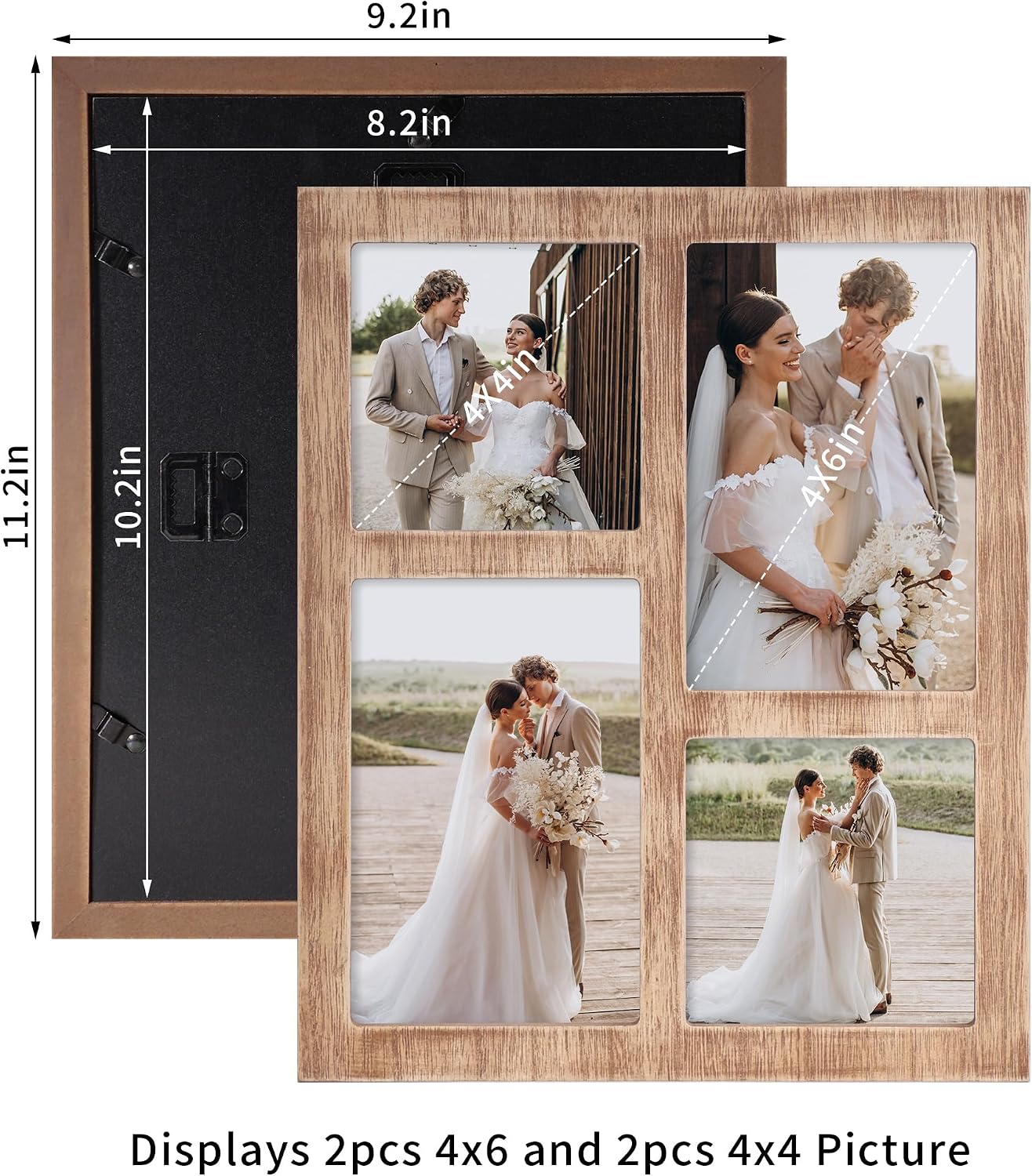 YESKAY Picture Frame Collage 4x6 and 4x4 Photos Display, 4x6 Multiple Photo Collage Frames with Tempered Glass, Family