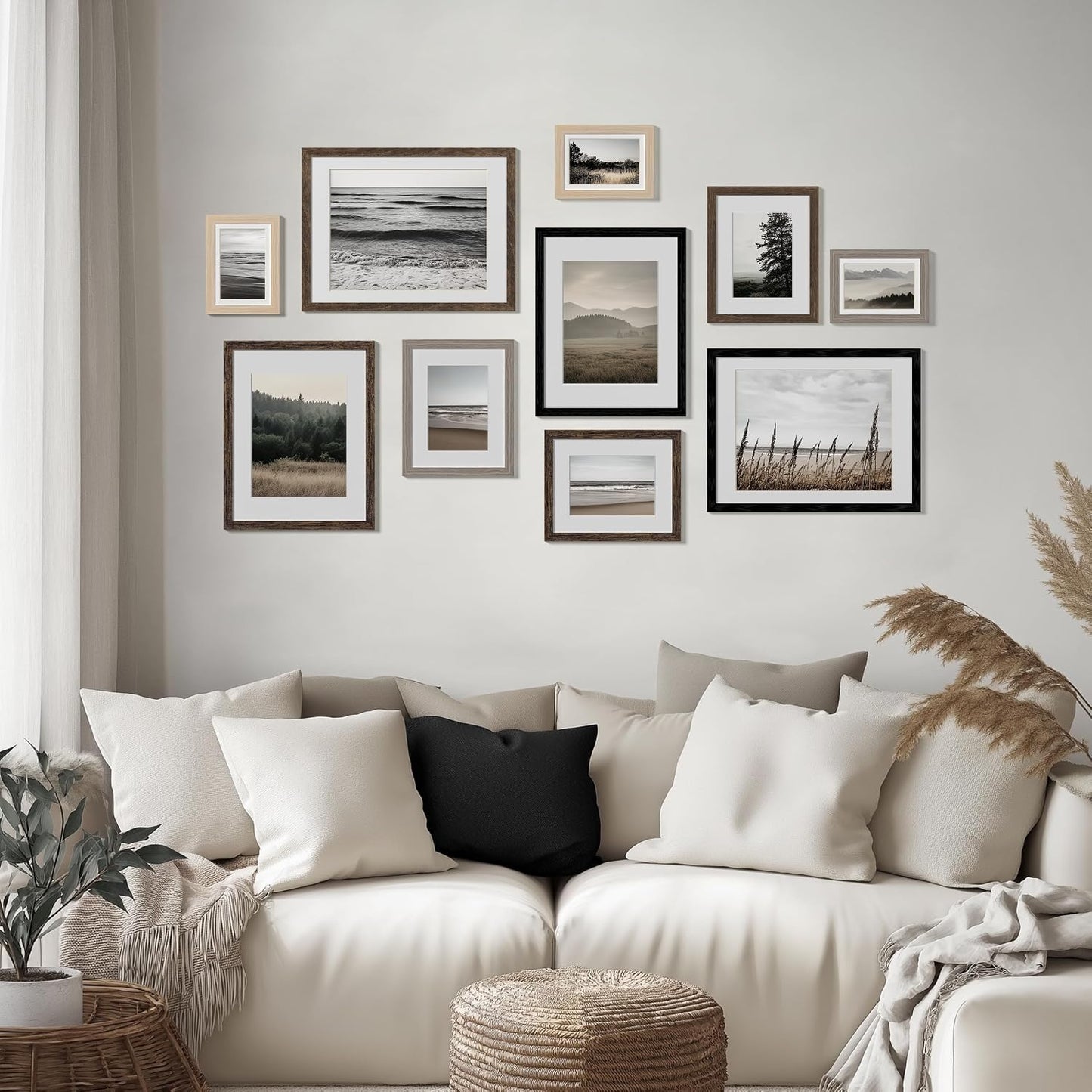 eletecpro 8x10 Picture Frames, Acrylic Cover, Multi Color, Set of 10 | Display Photo 5x7 with Mat or 8x10 without