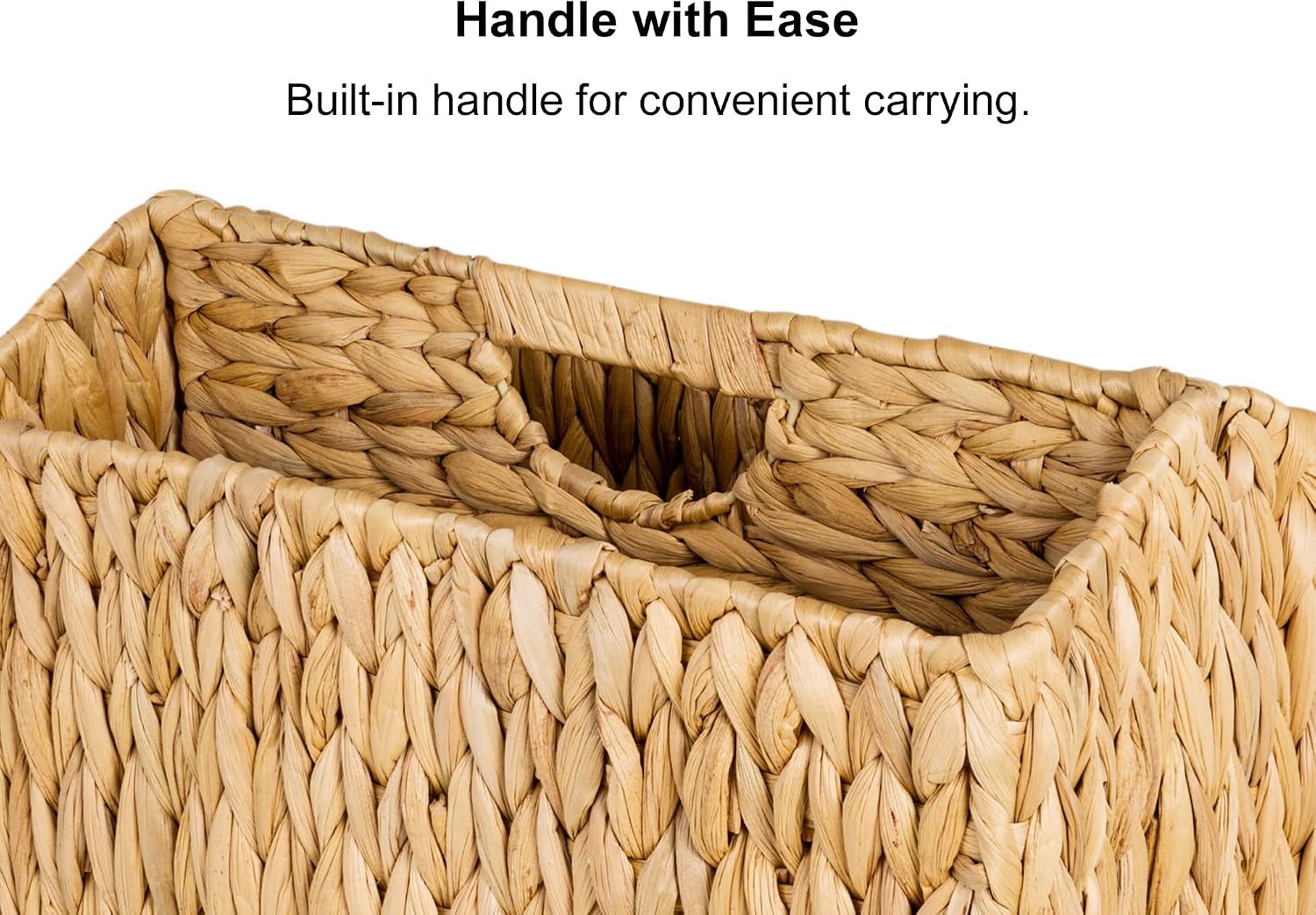 StorageWorks Hand-Woven Divided Magazine Basket, Rattan Magazine Holder, Natural Wicker Magazine Rack for Bathroom