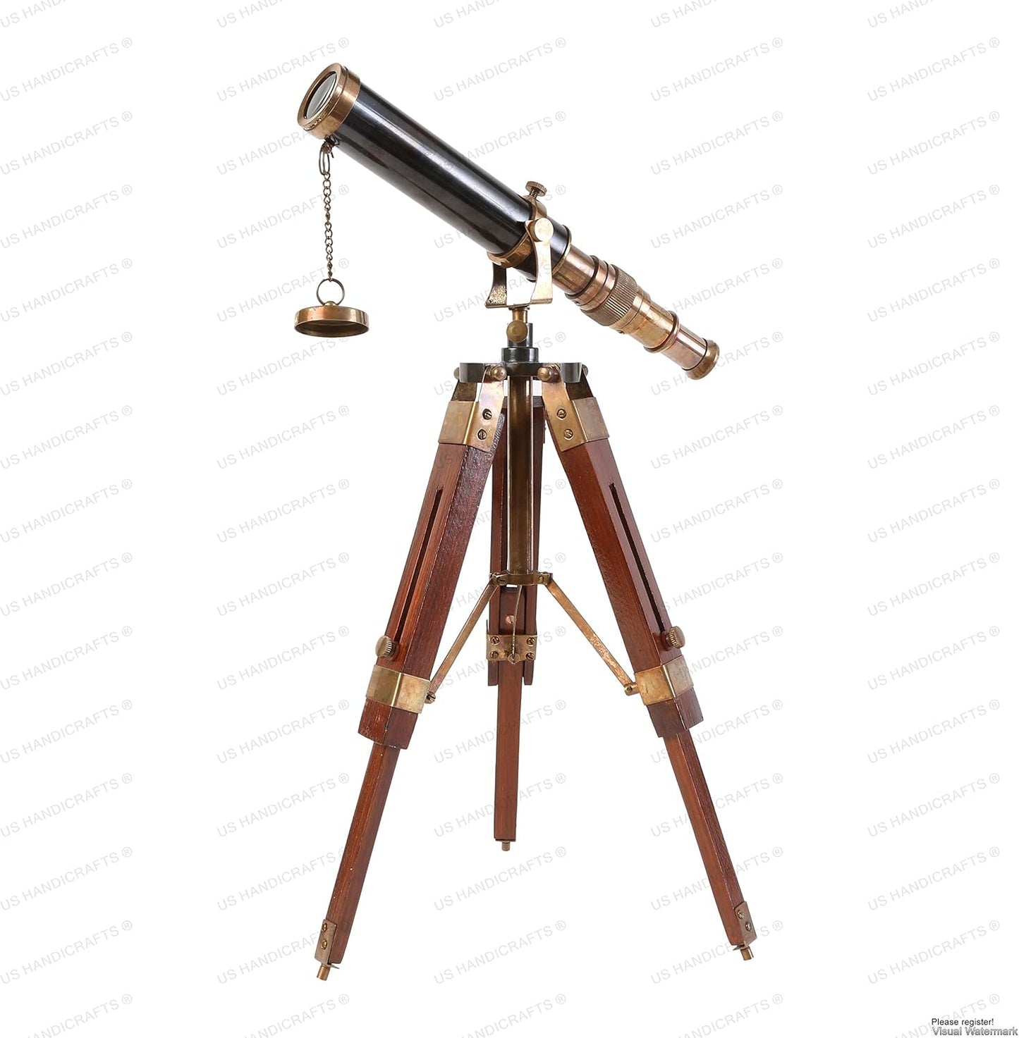 Vintage Brass Antique /Black on Tripod Stand / Style 2 / Brown