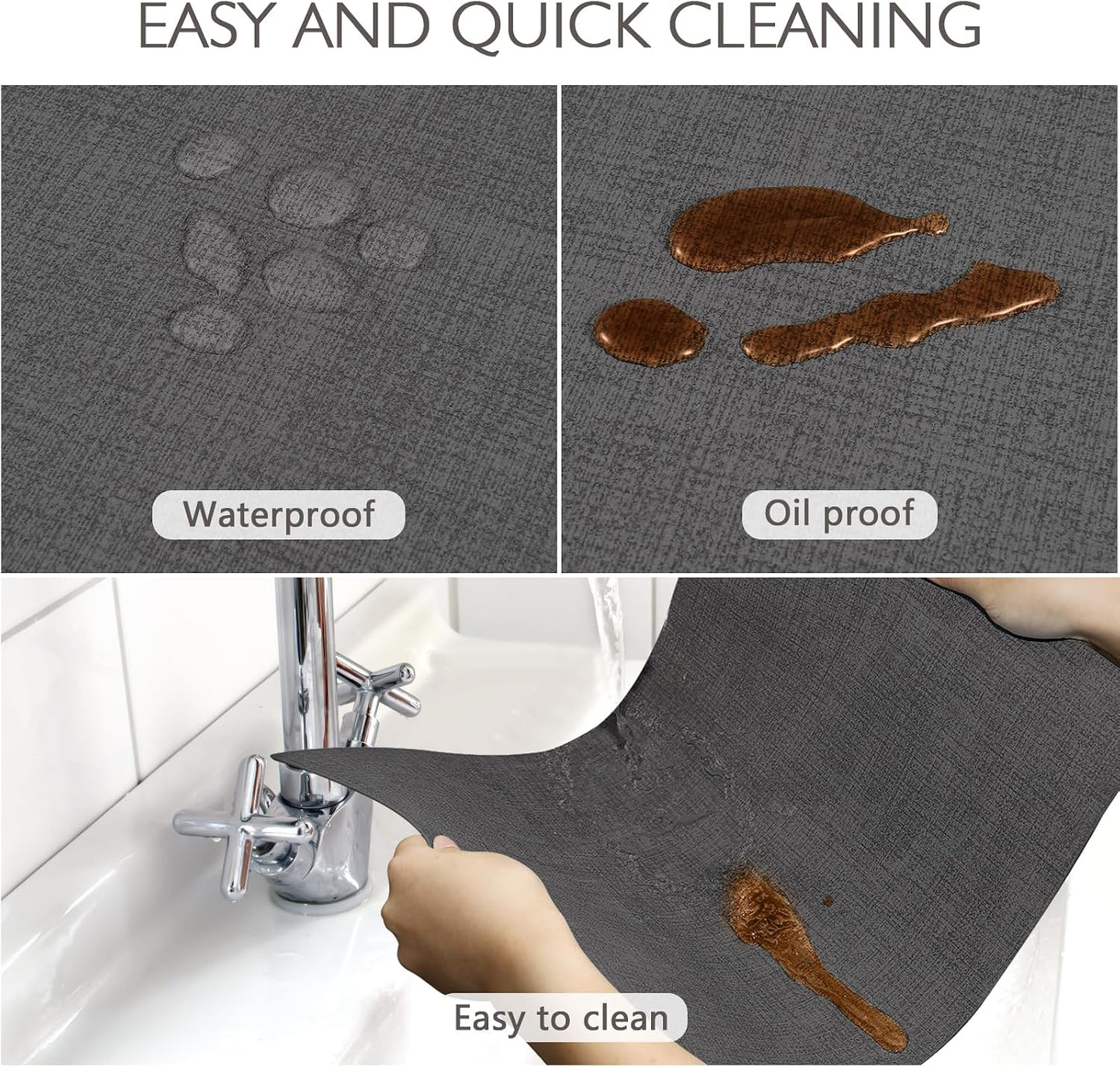 Faux Leather Placemats Set of 8 Washable PU Table mats for Kitchen Table - Heat Resistant, Waterproof, Easy Clean, Anti