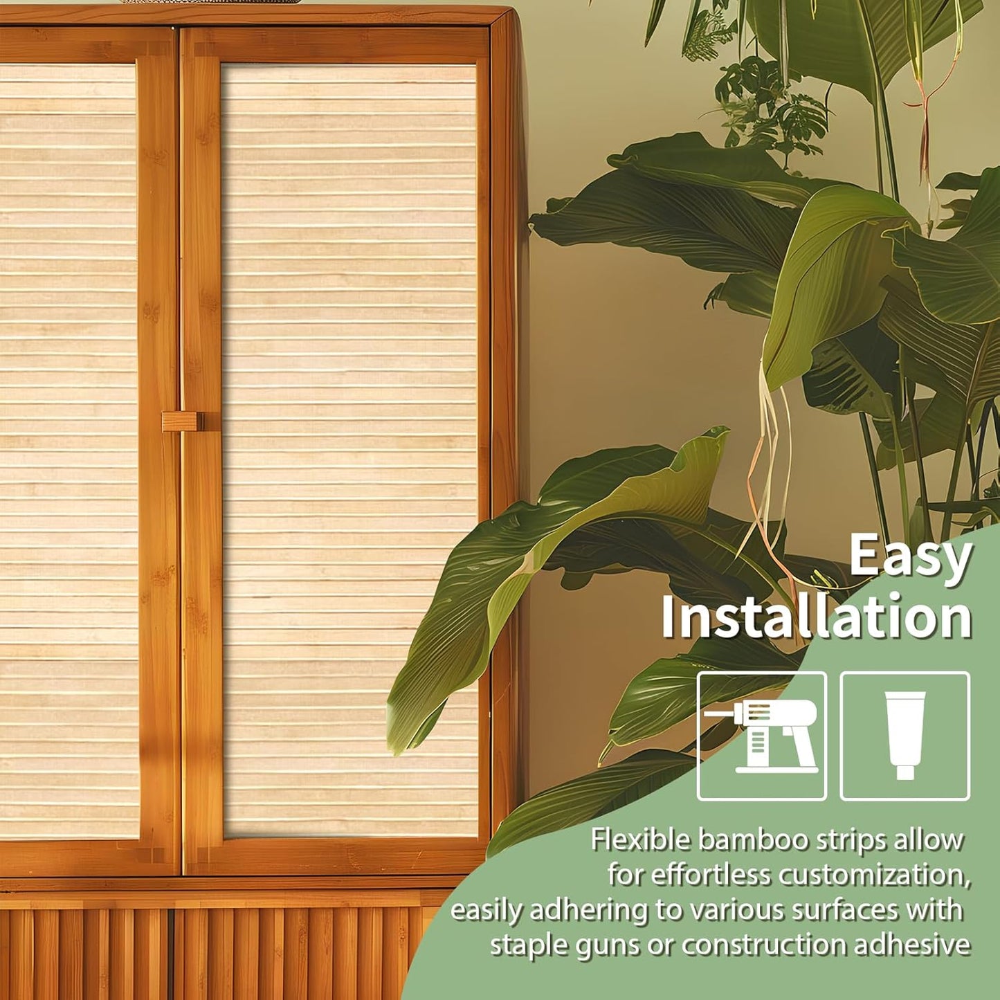 Bamboo Wall Panel for Interior Wall Decor / 48 x 96 / Light-carbonized / Natural