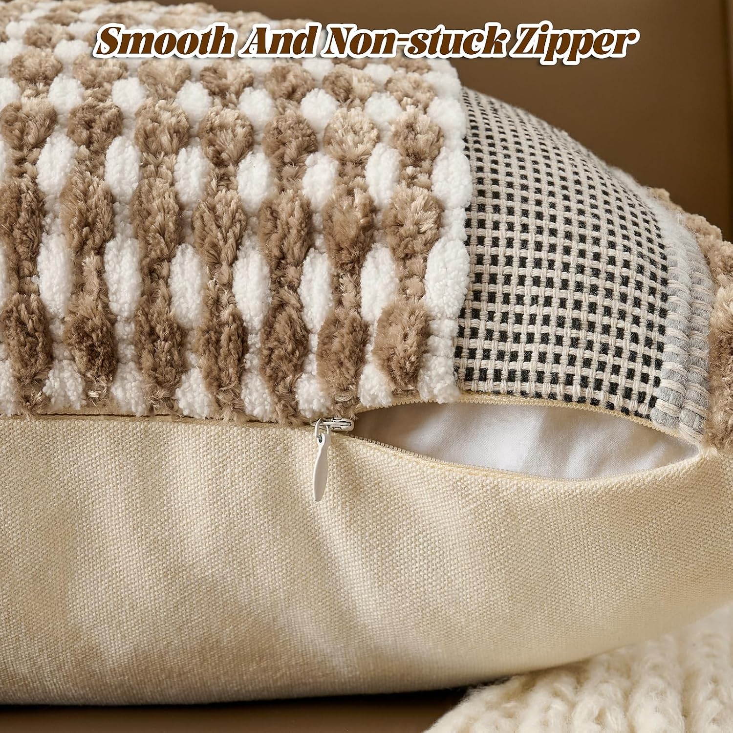 Tassels Woven Decorative Pillow Case / 18 x 18 / Taos Taupe