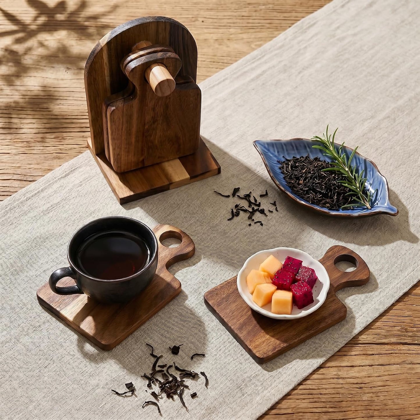 Holder / Acacia Wooden Coasters / Classic / Set of 4
