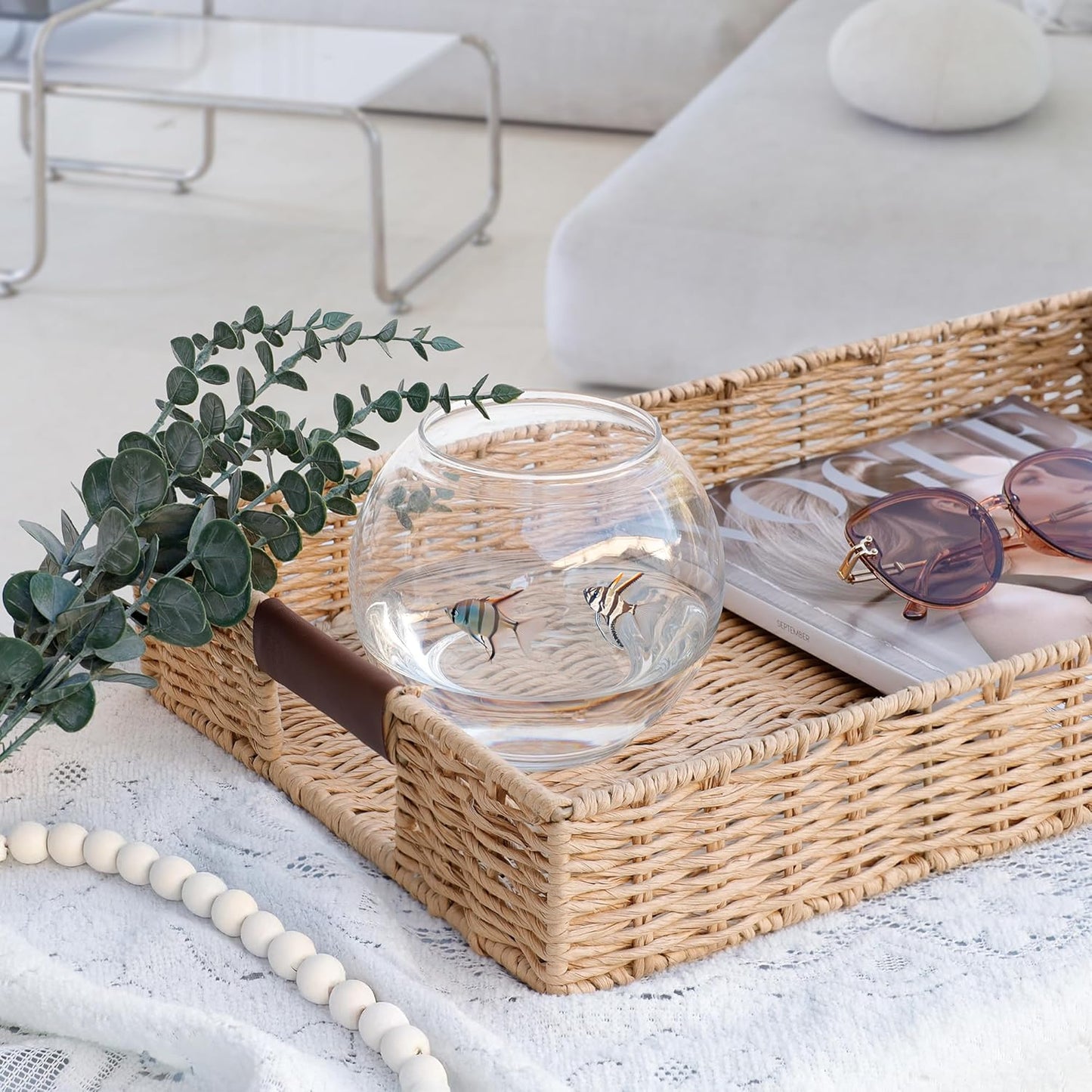 Durable Wicker Tray / Rectangle / 20 x 12