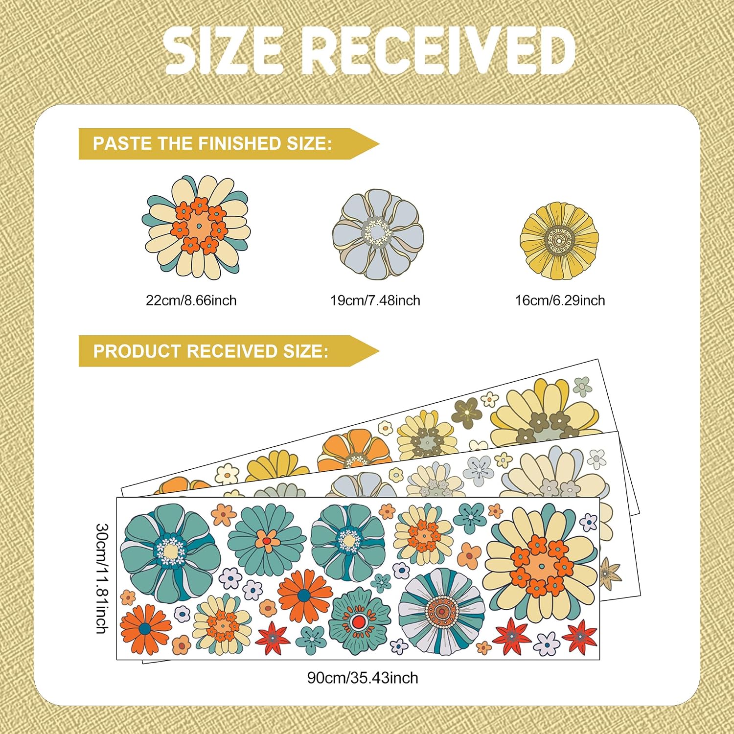 Boho Retro Flower Wall Decal