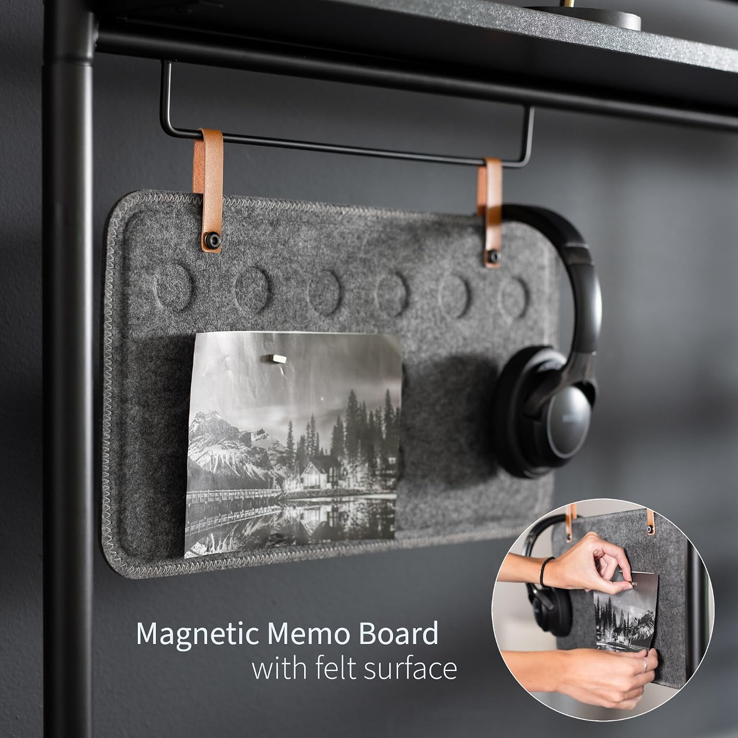 VIVO Black Clamp-on 50 inch Desktop Shelving System, DESK-SHELF55A | Raised Accessory Storage Shelves, Magnetic Memo