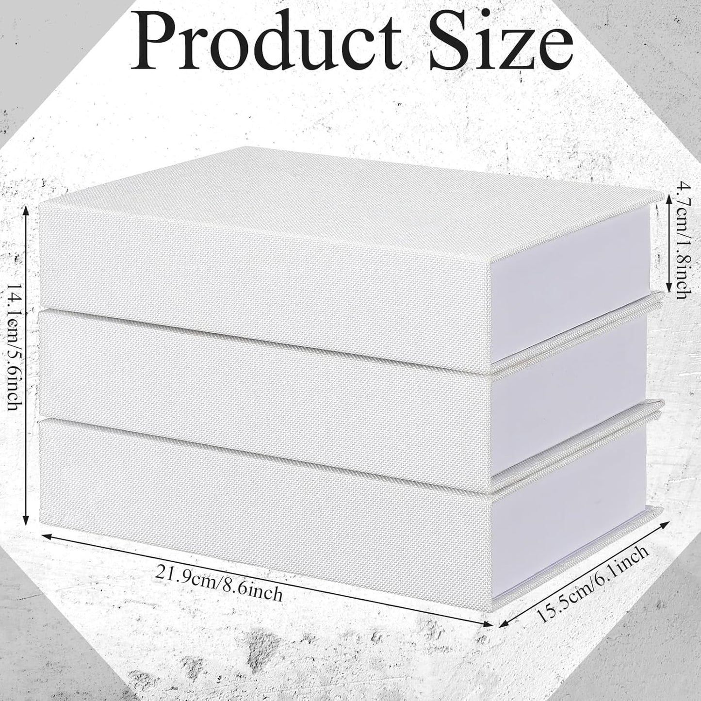 Faux Book Box Decorative Books Modern Linen Fake Books Decor / Set of 6