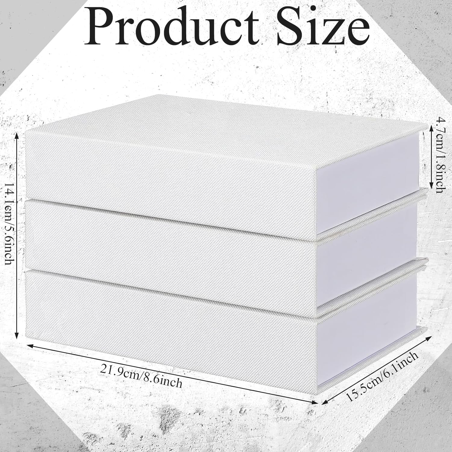 Faux Book Box Decorative Books Modern Linen Fake Books Decor / Set of 6