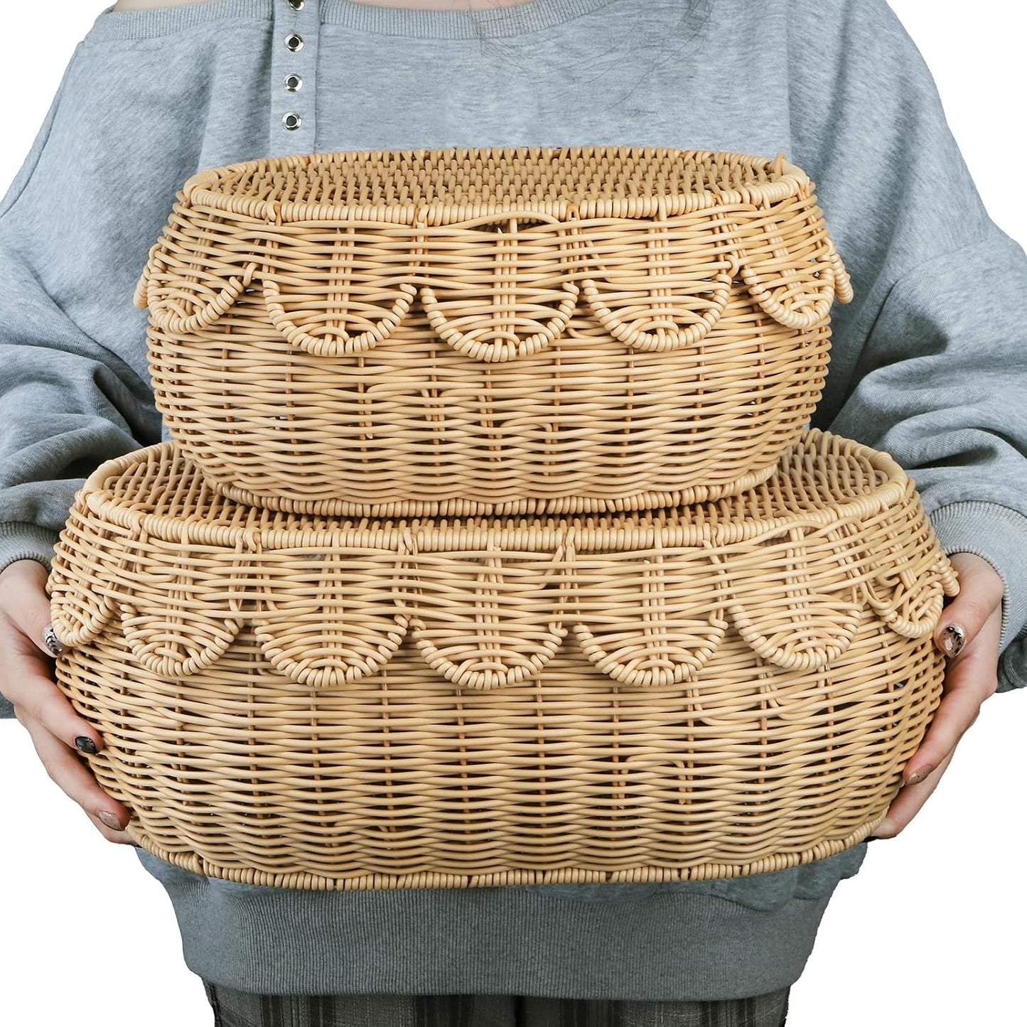 Wicker Storage Baskets / Set of 2