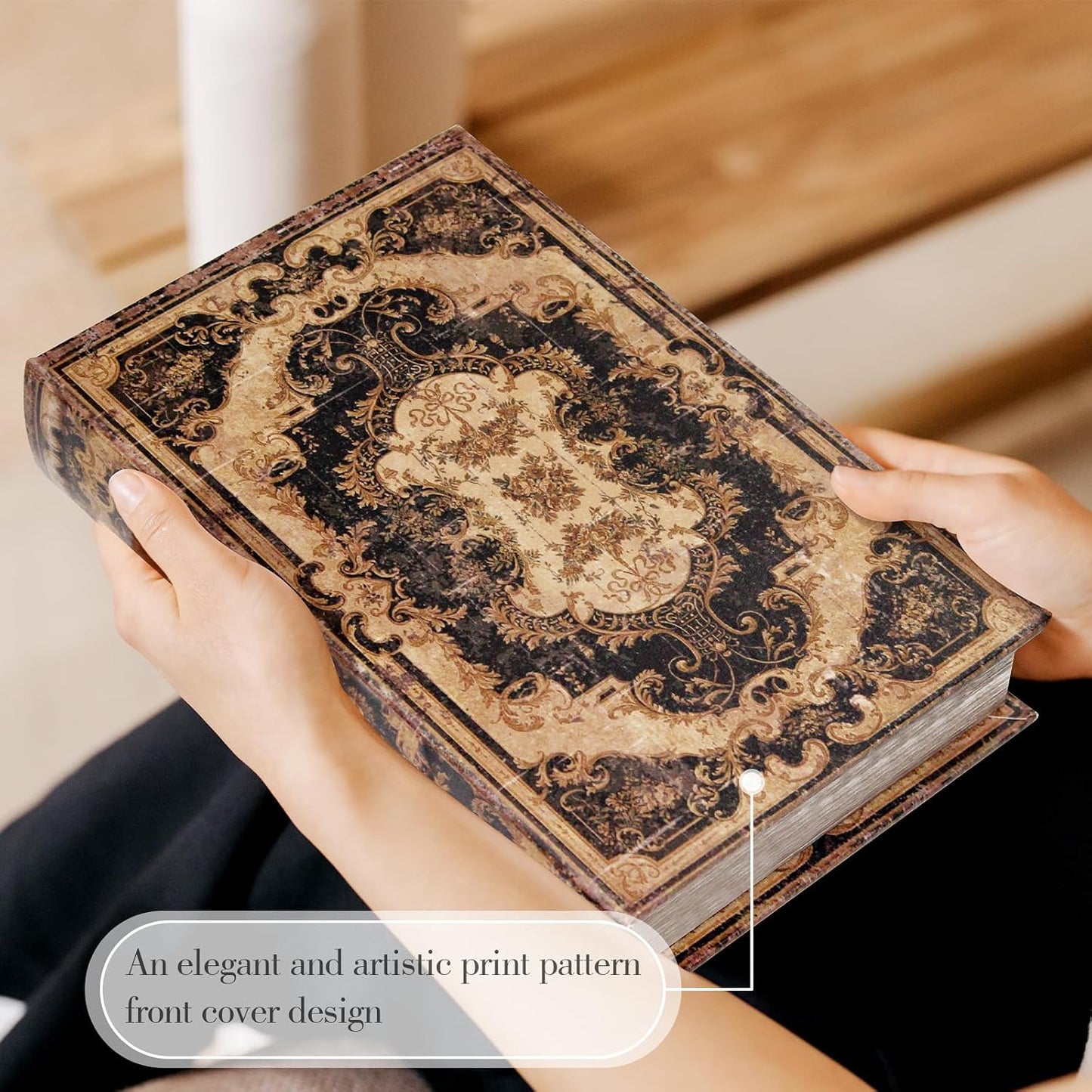 Vintage Faux Wood Book Box / Vintage Pattern
