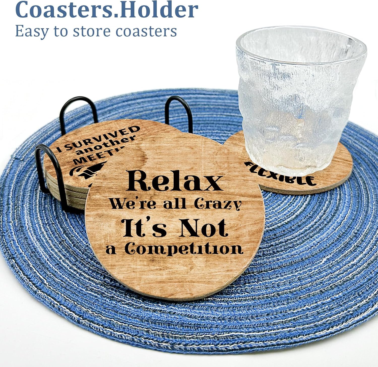 Holder Drink Cork Coasters / Colleagues Employees Boss Coasters / Set of 6