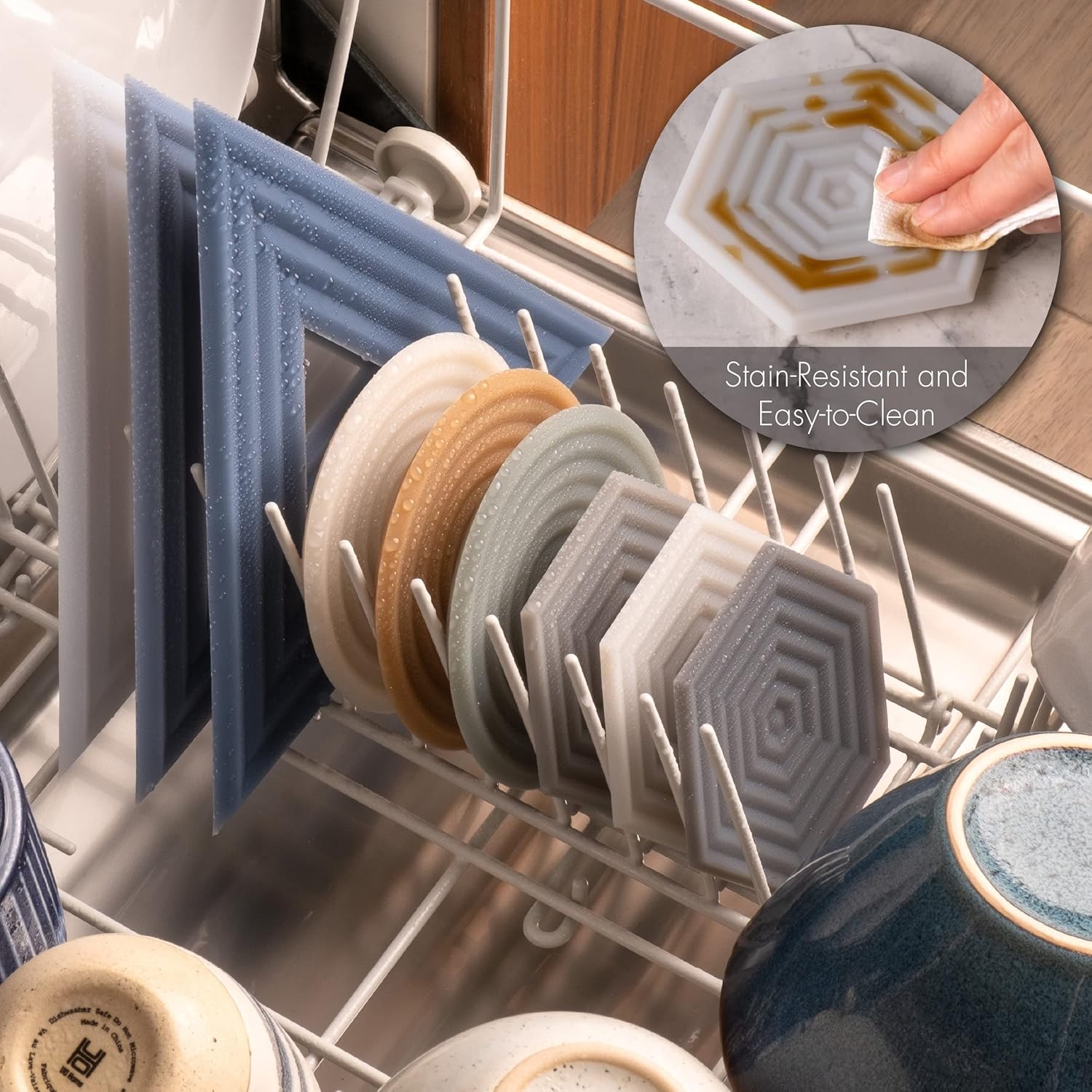 Extra Thick Silicone Coasters . Waterproof Anti-Stain Dishwasher-Safe / Joshua Tree