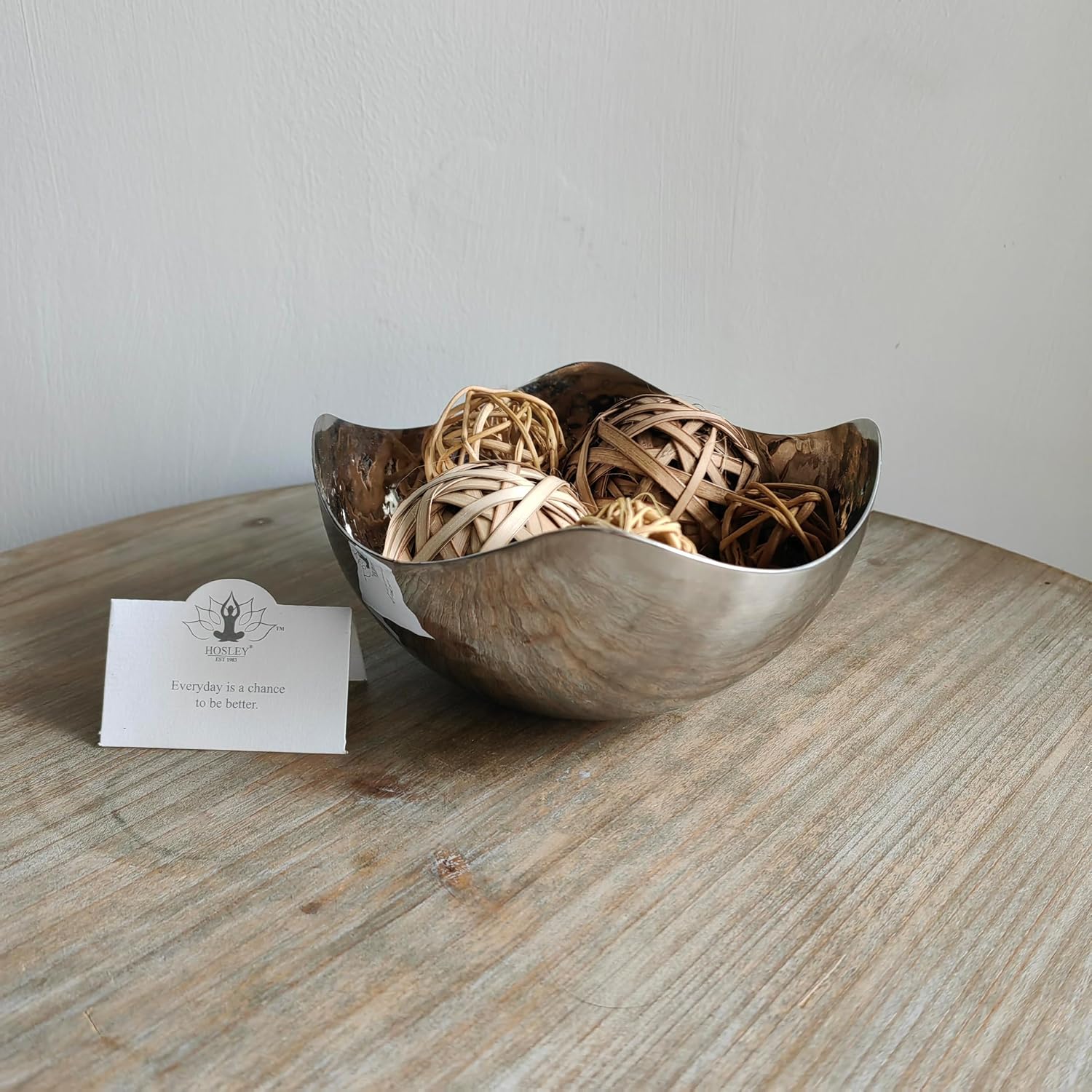 LED Candles / Diameter Finish Metal Bowl / 5.75" Diameter / Silver / 5.75 Inch