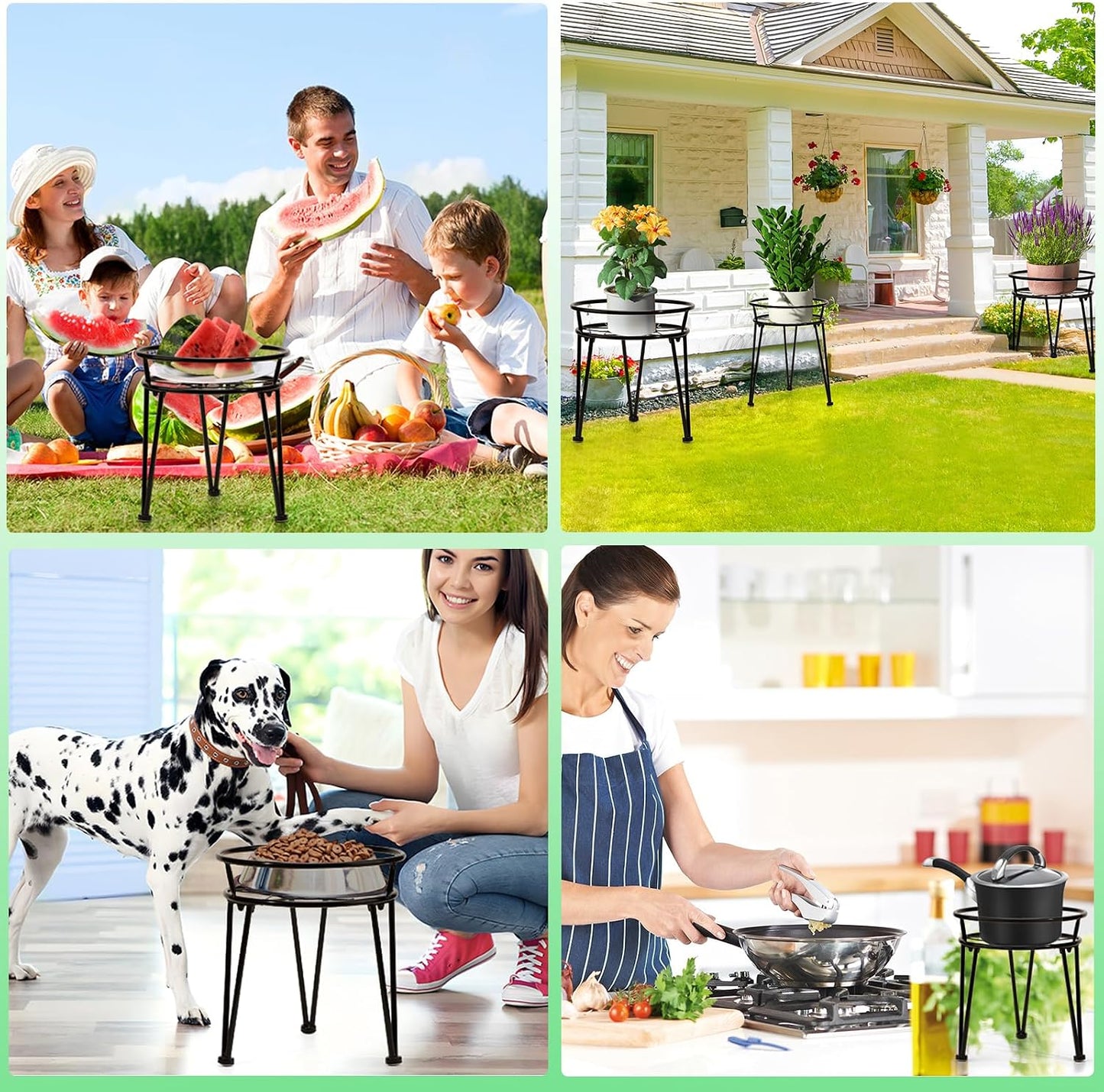 3Pack Metal Plant Stands Outdoor Indoor, Iron Flower Pot Stands | Anti-rust Outdoor Pot Stand for Plants Indoor, Round