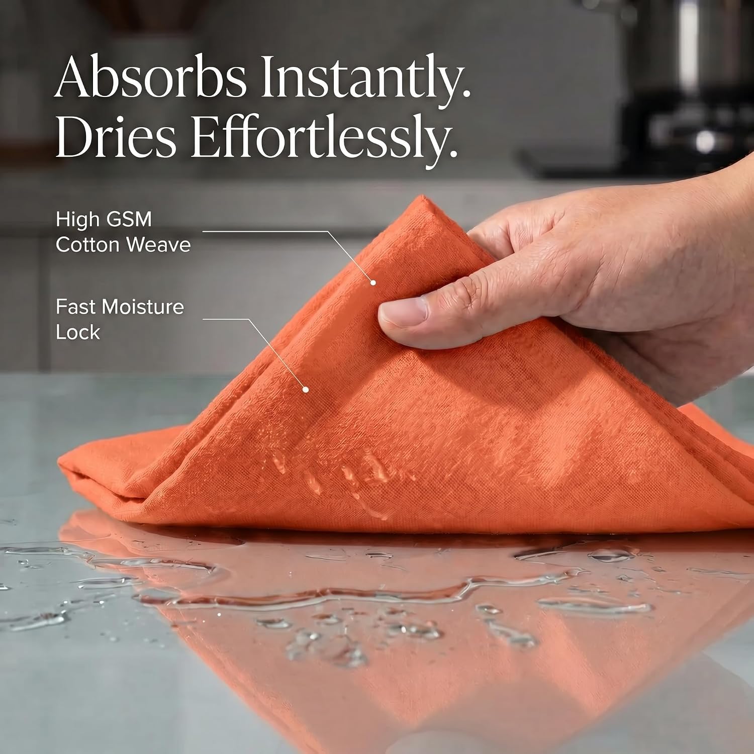Urban Villa Kitchen Towels Cotton Dish Towels 20”x30” (Set of 6) Coral