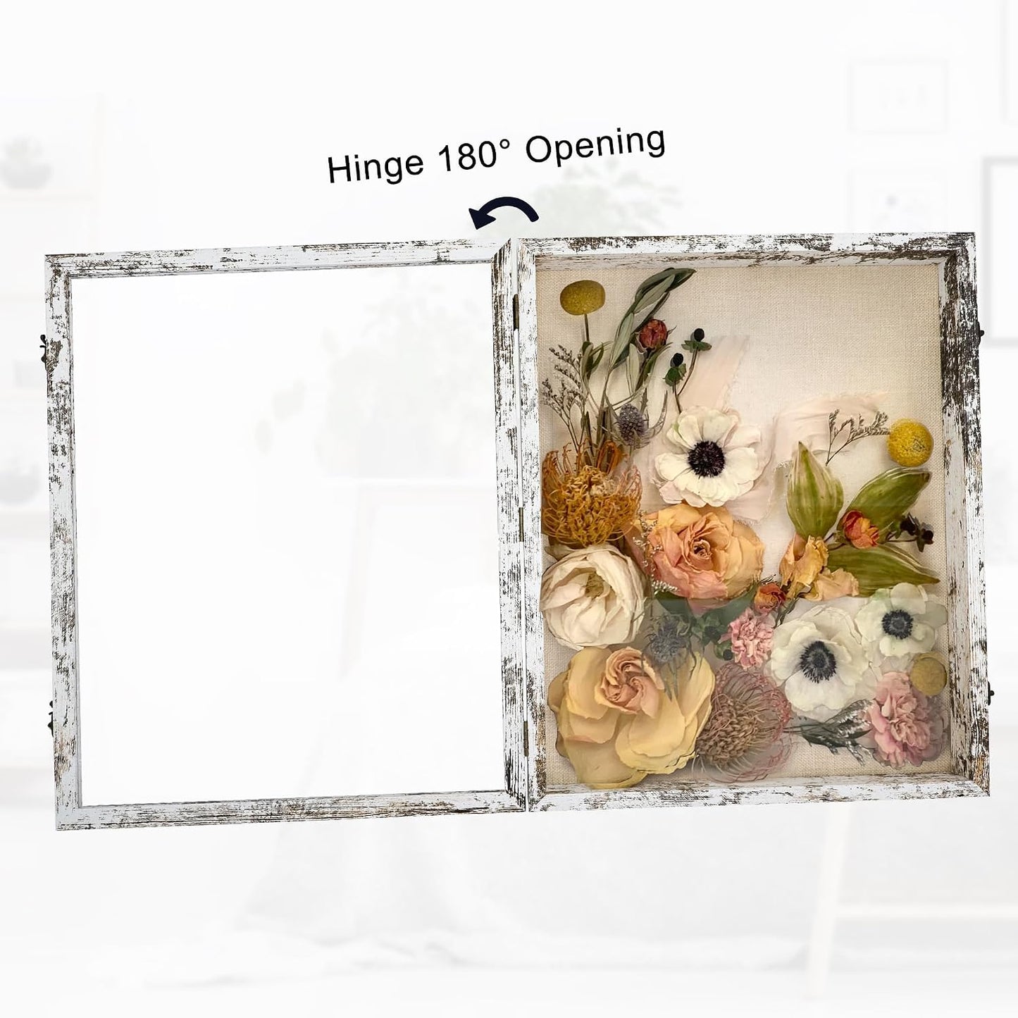 GraduationMall 16x20 Wood Shadow Box Frame Glass Door Display Case with Linen Back and 6 Stick Pins,1.5 inches Interior