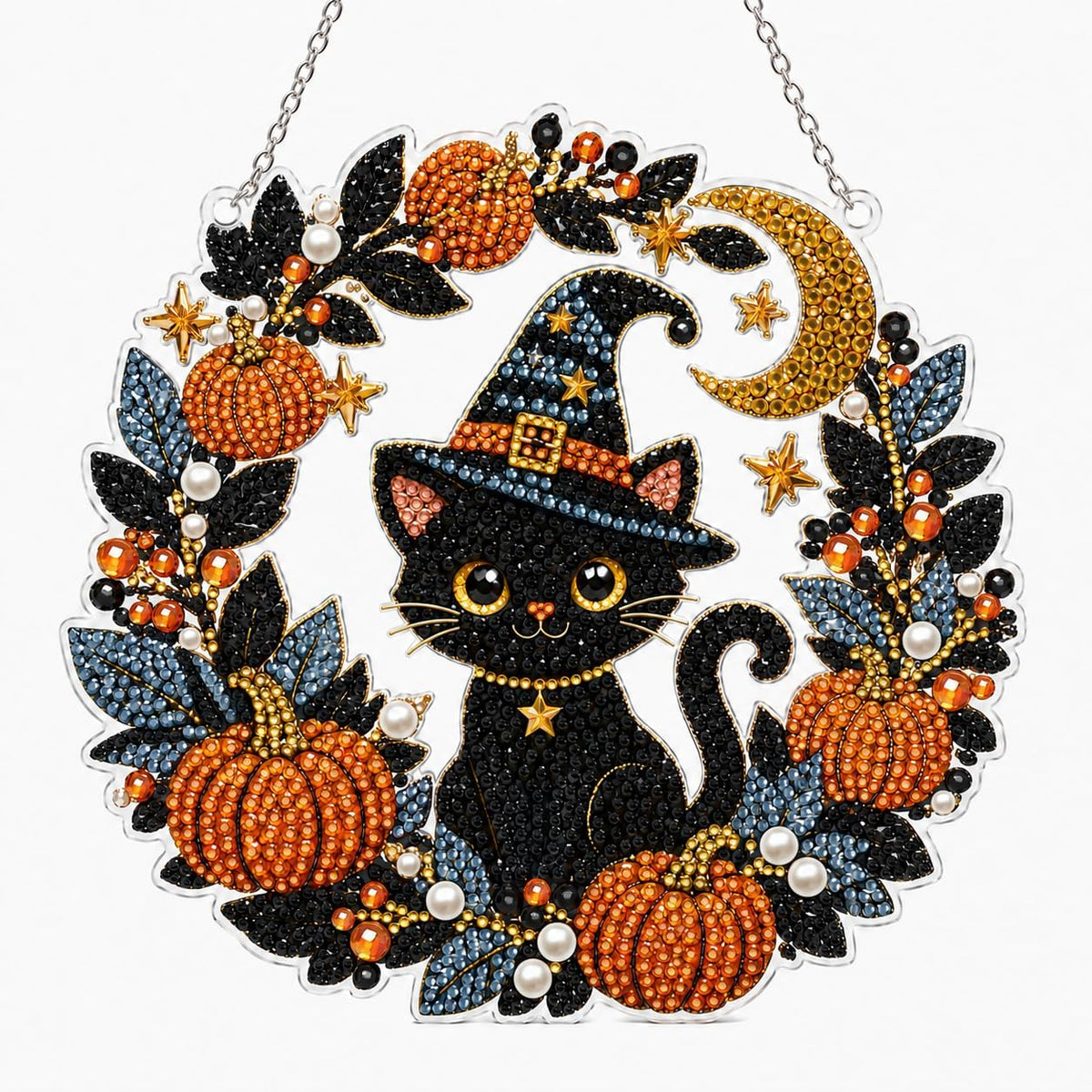 DIY Diamond Art Wooden Door Corner Decoration – Halloween Frame Sign Kit, Creative Wall Art Mosaic Frame Sign for Home Decor & Gifts