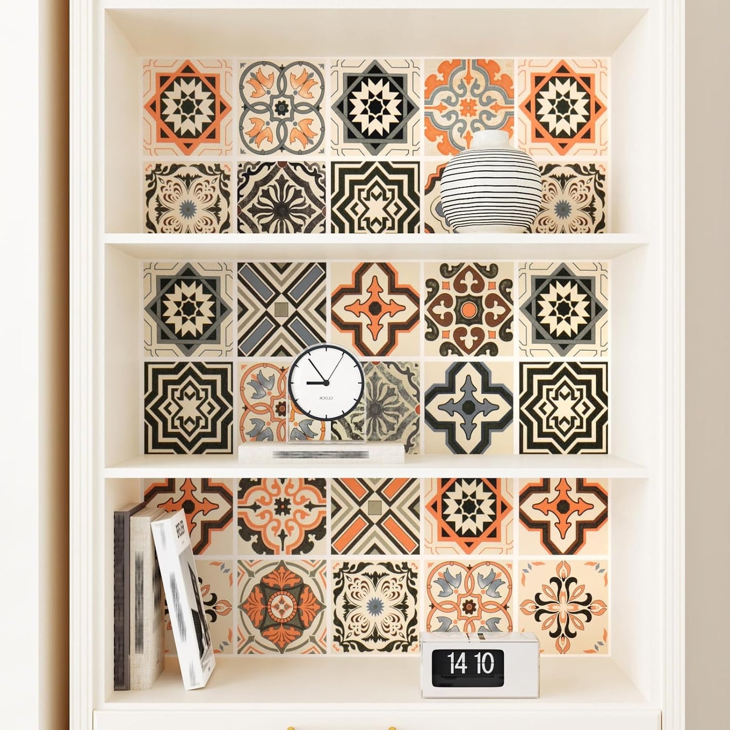 Boho Peel and Stick Wallpaper Tiles Waterproof Moroccan Tile Contact Paper