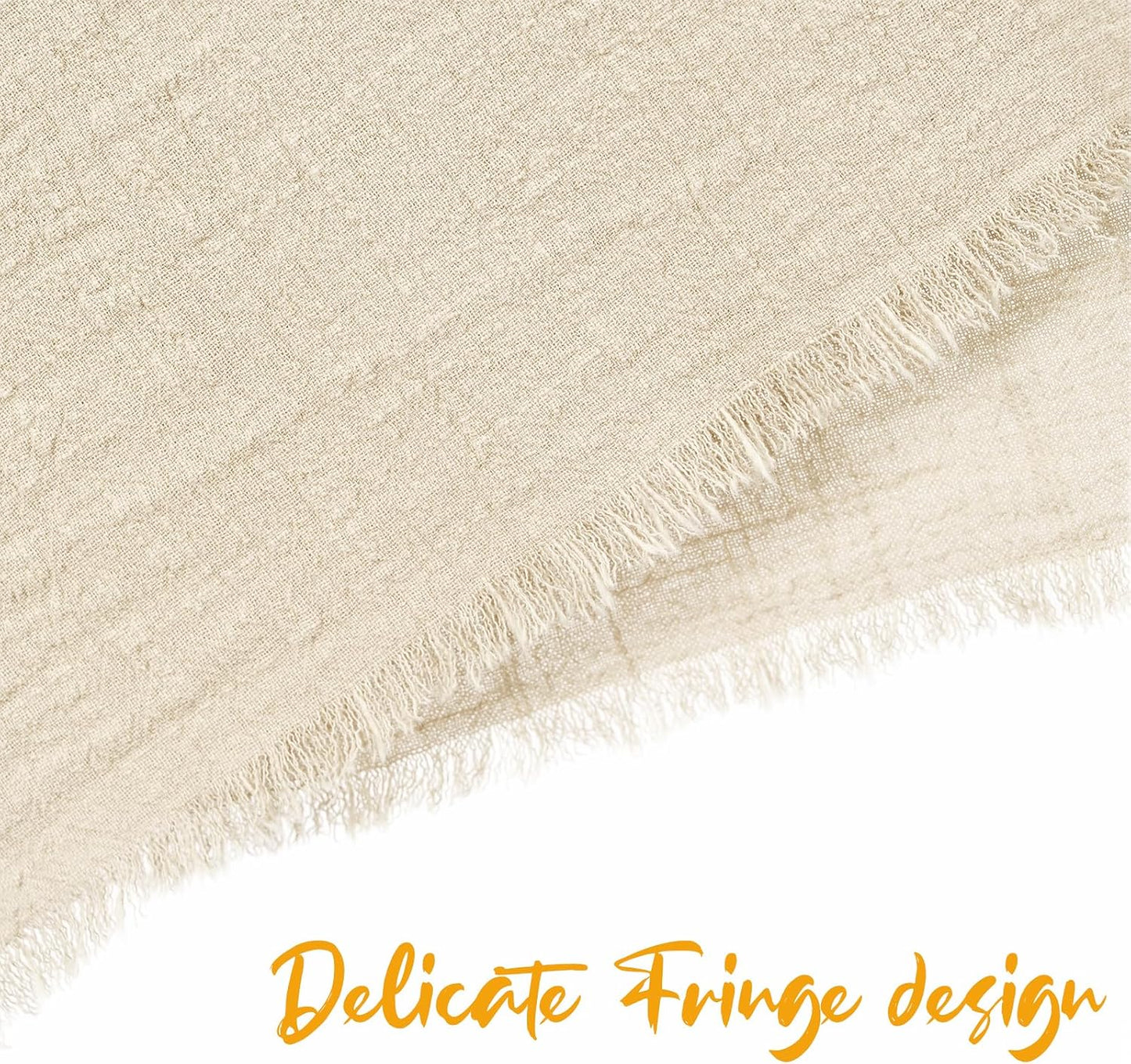 Pesonlook 60 Pcs Natural Cotton Linen Napkins with Fringe, 16x16 Inches | Handmade Cotton Cloth Napkins with