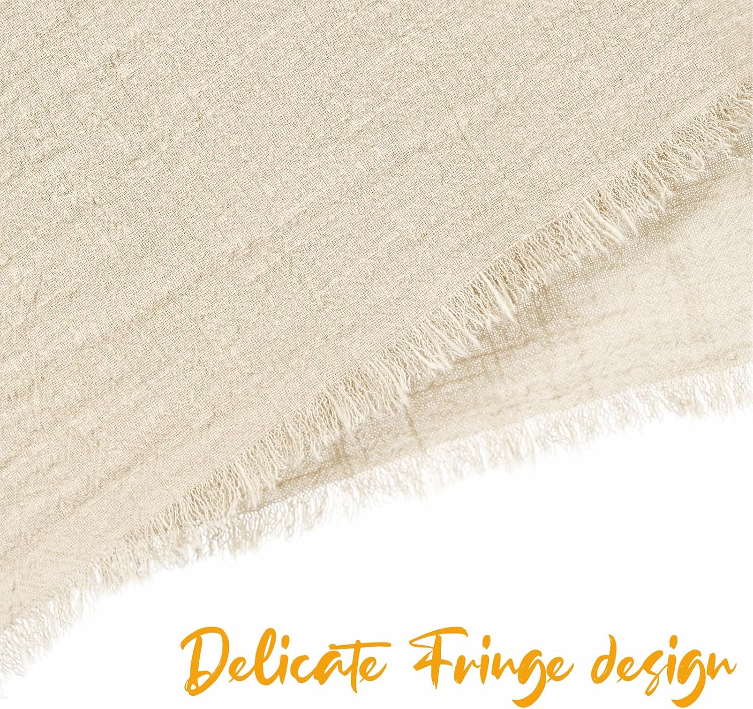 Pesonlook 60 Pcs Natural Cotton Linen Napkins with Fringe, 16x16 Inches | Handmade Cotton Cloth Napkins with